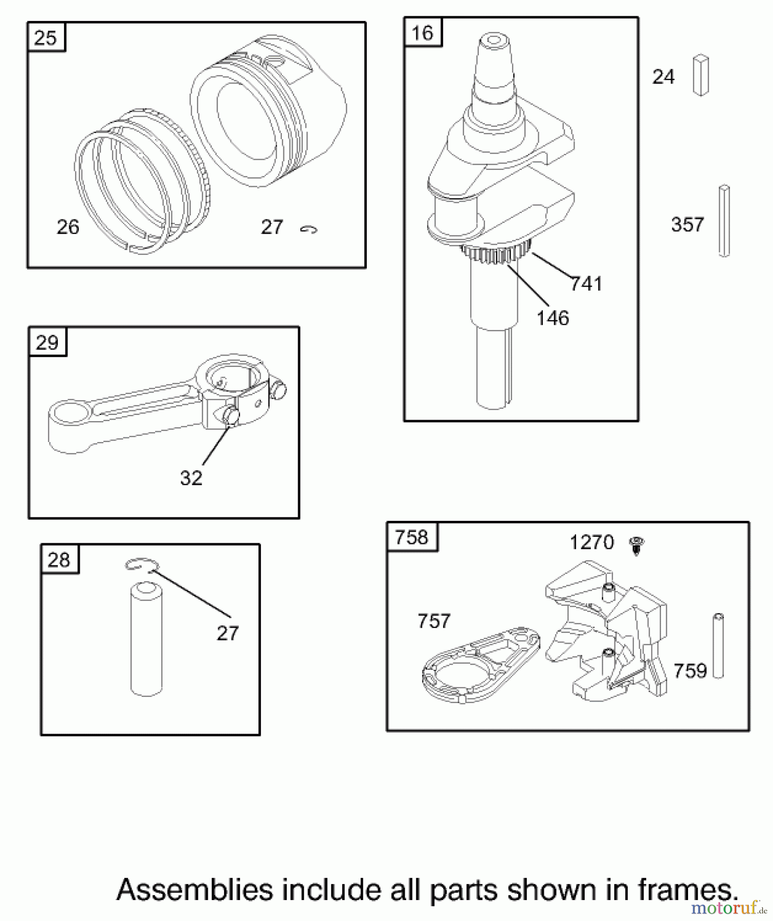  Toro Neu Mowers, Rear-Engine Rider 70186 (H132) - Toro H132 Rear-Engine Riding Mower, 2007 (260732867-270805635) CRANKSHAFT ASSEMBLY BRIGGS AND STRATTON 31G777-0121-E1