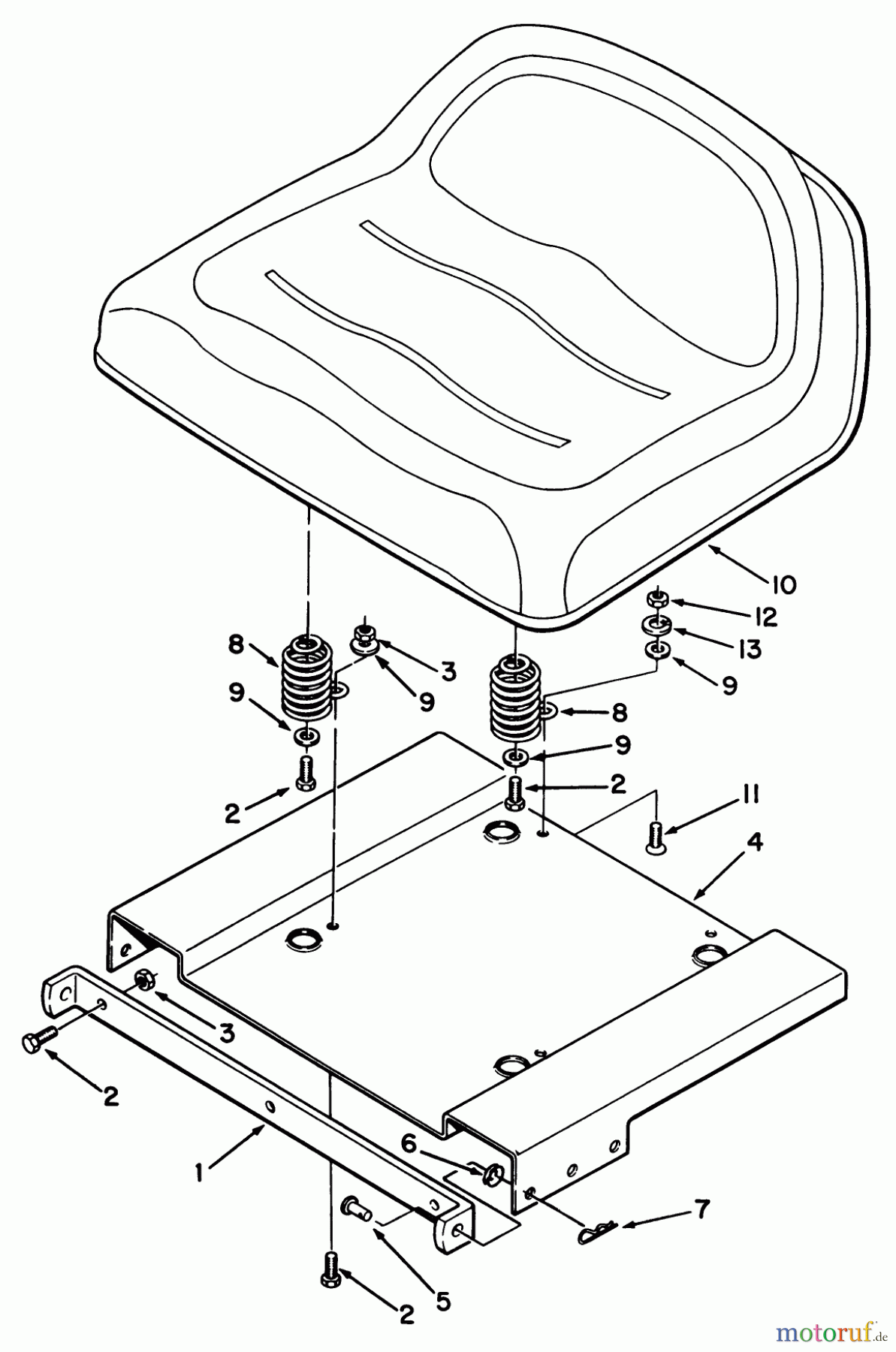 Toro Neu Mowers, Rear-Engine Rider R3-10B404 (110-4) - Toro 110-4 Rear Engine Rider, 1993 (3900001-3999999) SEAT & SUSPENSION ASSEMBLY