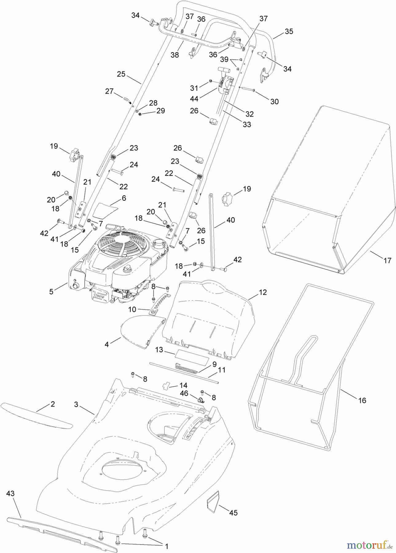  Toro Neu Mowers, Walk-Behind Seite 1 02656 - Toro ProStripe 560 Mower, 2012 (SN 312000001-312999999) UPPER ASSEMBLY