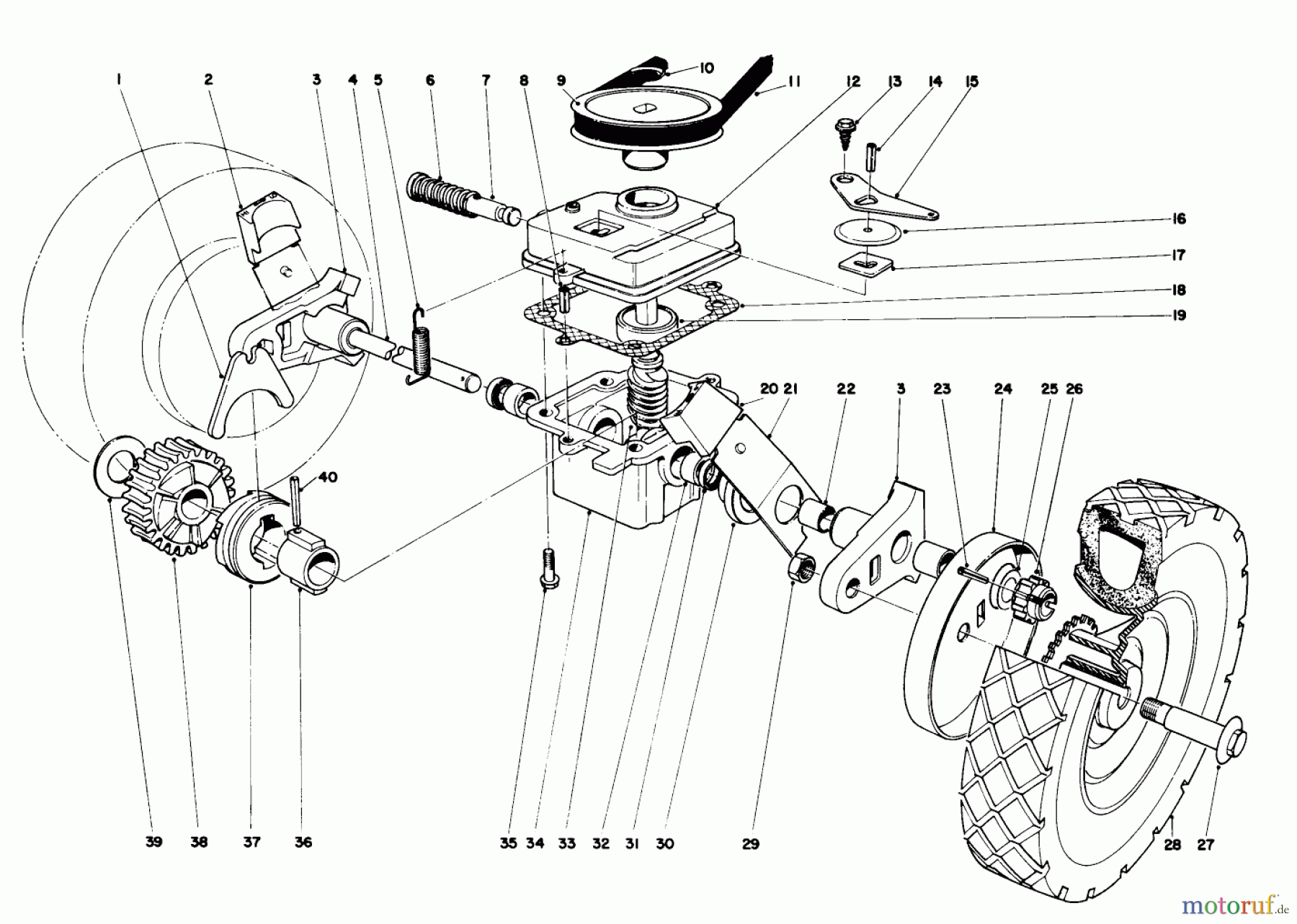 Toro Neu Mowers, Walk-Behind Seite 1 16173 - Toro Whirlwind Lawnmower, 1974 (4000001-4999999) GEAR BOX ASSEMBLY