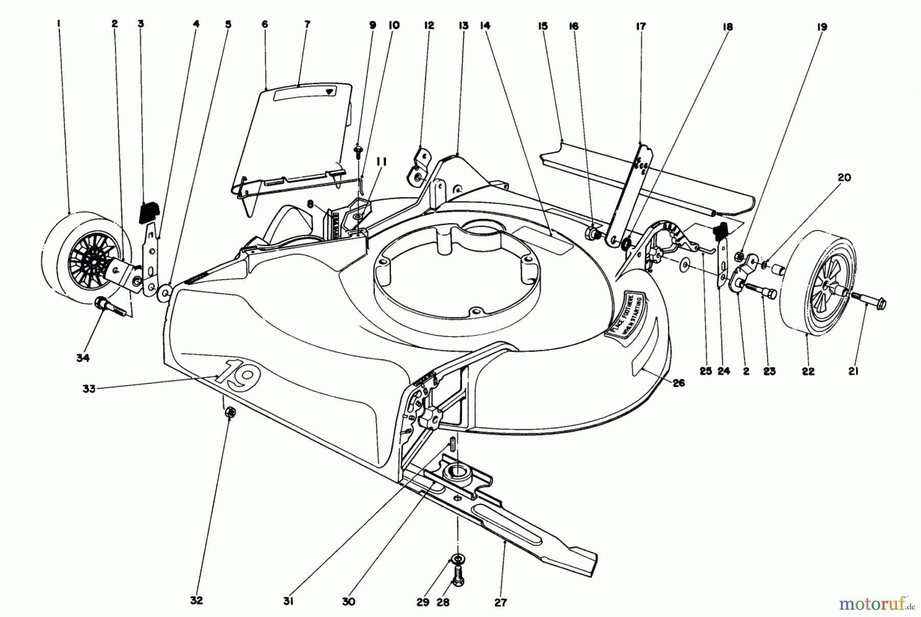 Toro Neu Mowers, Walk-Behind Seite 1 16165 - Toro Lawnmower, 1982 (2000001-2999999) HOUSING ASSEMBLY MODEL 16077 AND 16165