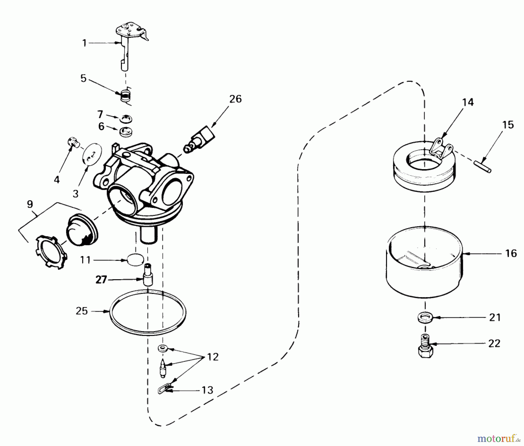 Toro Neu Mowers, Walk-Behind Seite 1 16165C - Toro Lawnmower, 1986 (6000001-6999999) CARBURETOR NO. 632050A