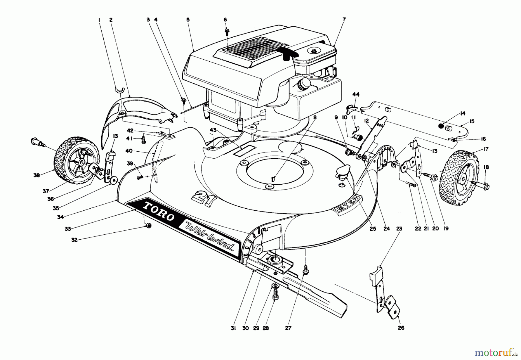  Toro Neu Mowers, Walk-Behind Seite 1 16172 - Toro Lawnmower, 1973 (3000001-3999999) HOUSING ASSEMBLY