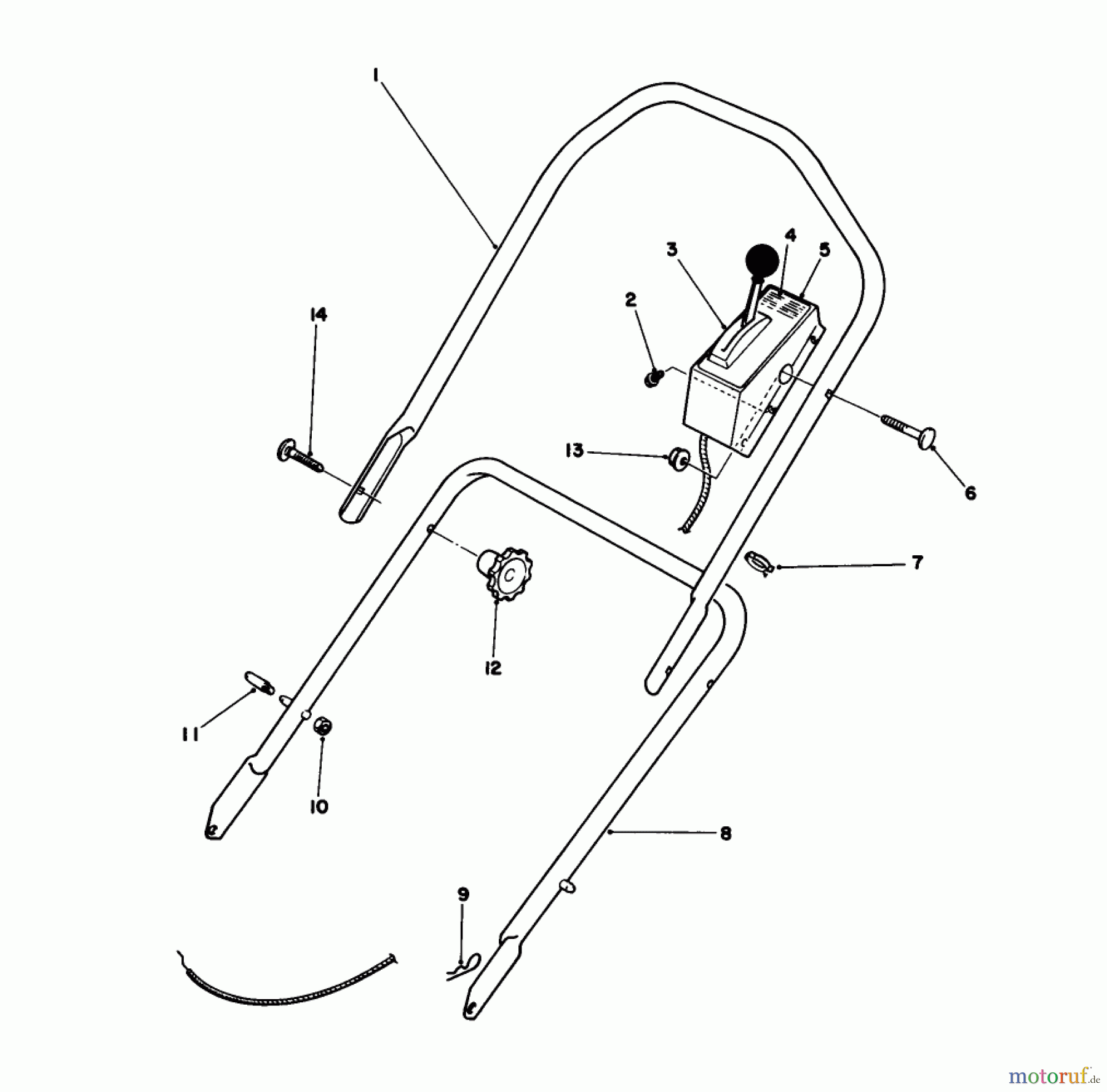  Toro Neu Mowers, Walk-Behind Seite 1 16202C - Toro Lawnmower, 1985 (5000001-5999999) HANDLE ASSEMBLY