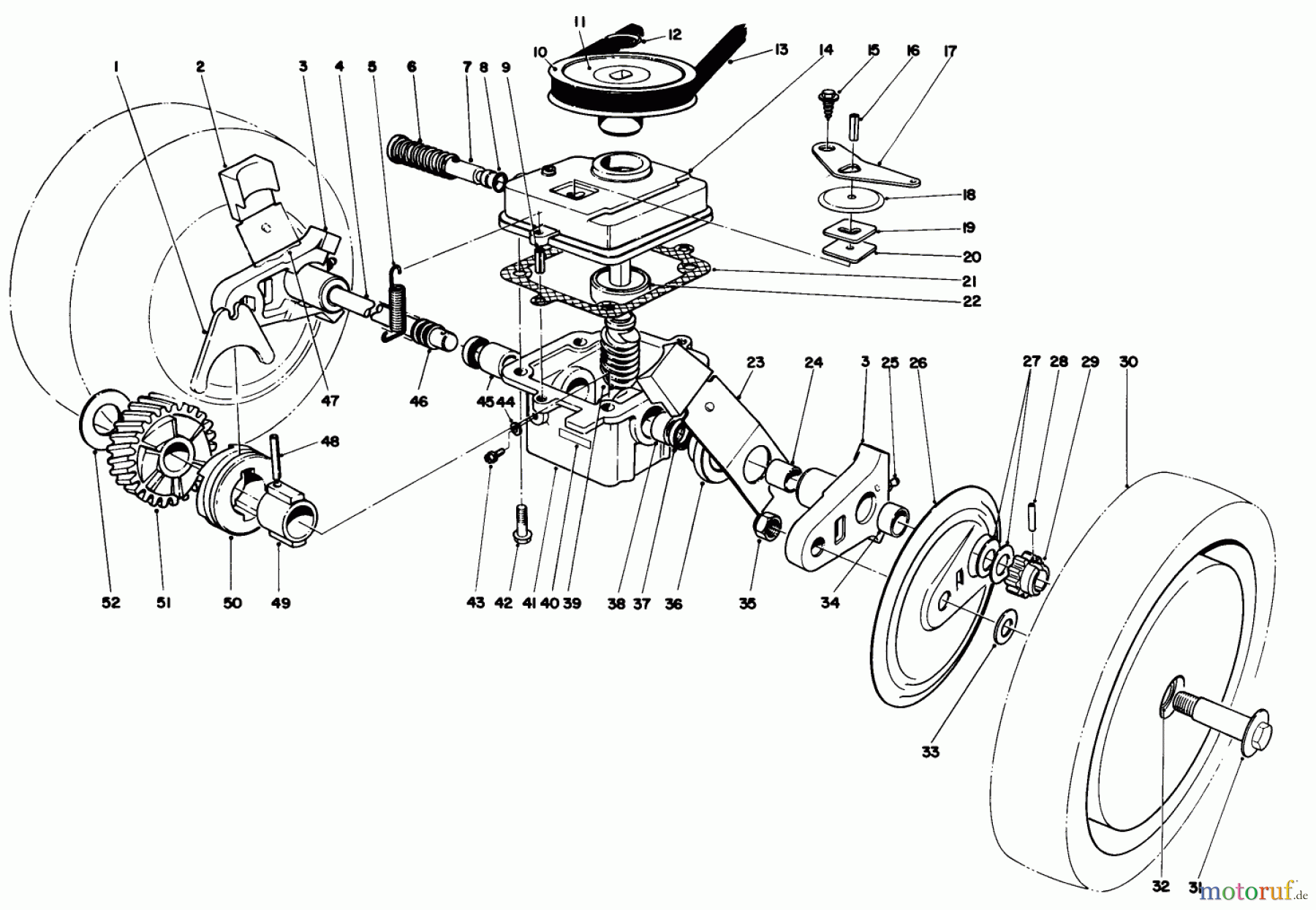 Toro Neu Mowers, Walk-Behind Seite 1 16212C - Toro Lawnmower, 1987 (7000001-7999999) GEAR CASE ASSEMBLY