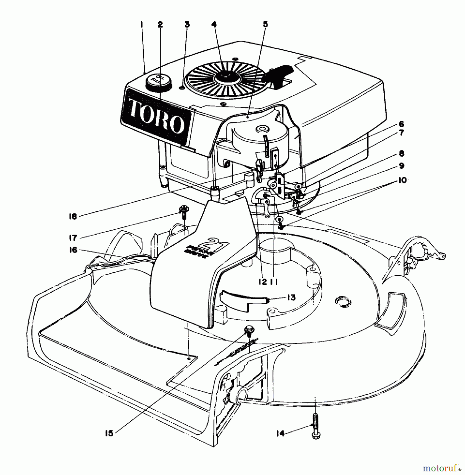Toro Neu Mowers, Walk-Behind Seite 1 16320 - Toro Lawnmower, 1982 (2000001-2999999) ENGINE ASSEMBLY