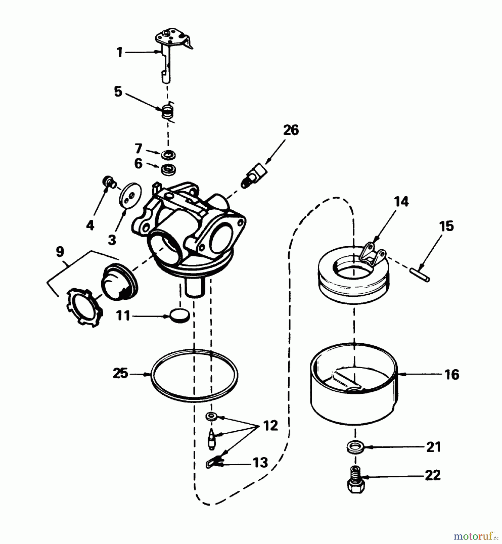  Toro Neu Mowers, Walk-Behind Seite 1 16340C - Toro Lawnmower, 1987 (7000001-7999999) CARBURETOR NO. 632098