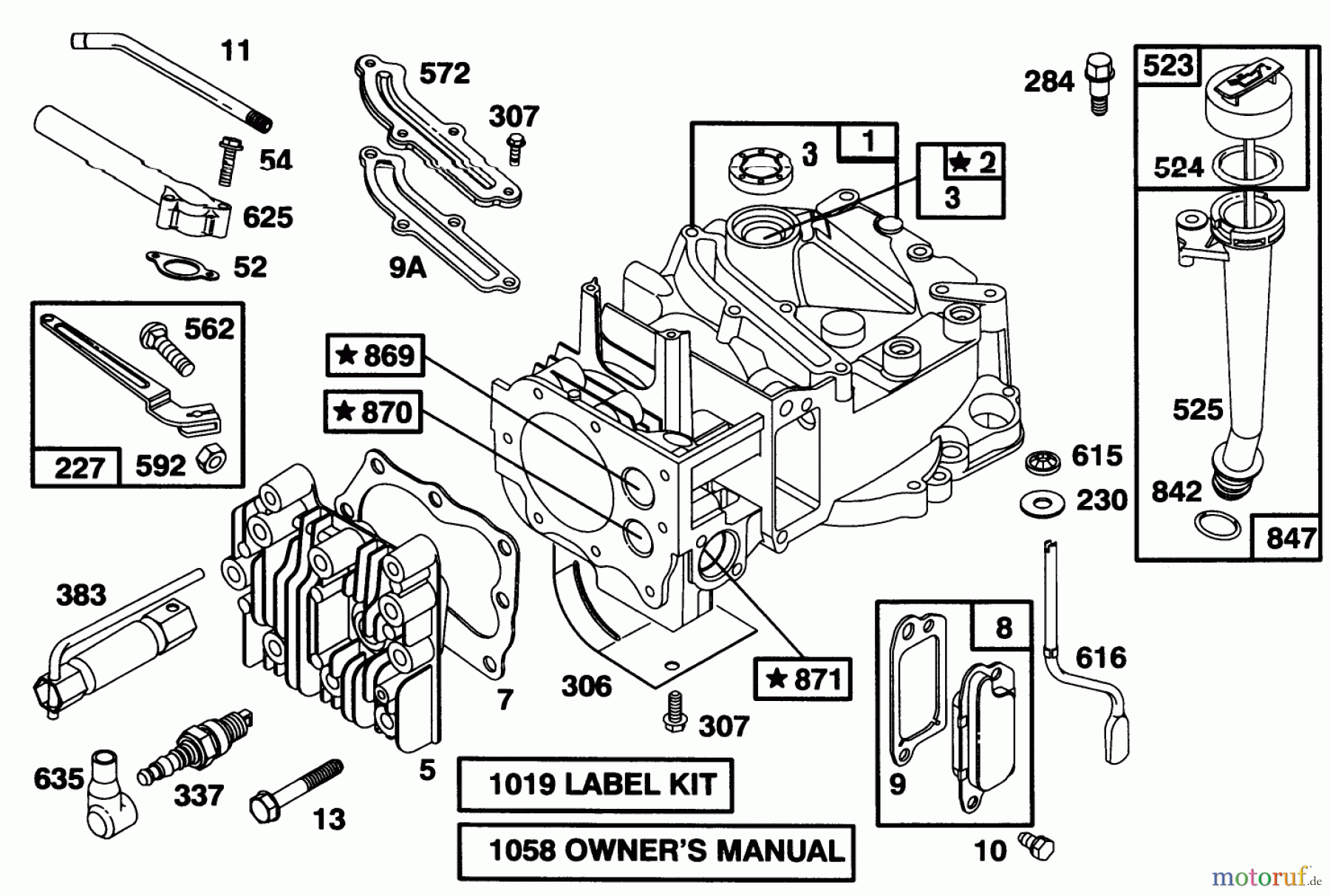  Toro Neu Mowers, Walk-Behind Seite 1 16401 - Toro Side Discharge Mower, 1996 (6900001-6999999) ENGINE BRIGGS & STRATTON MODEL 127702-0645-01 #1