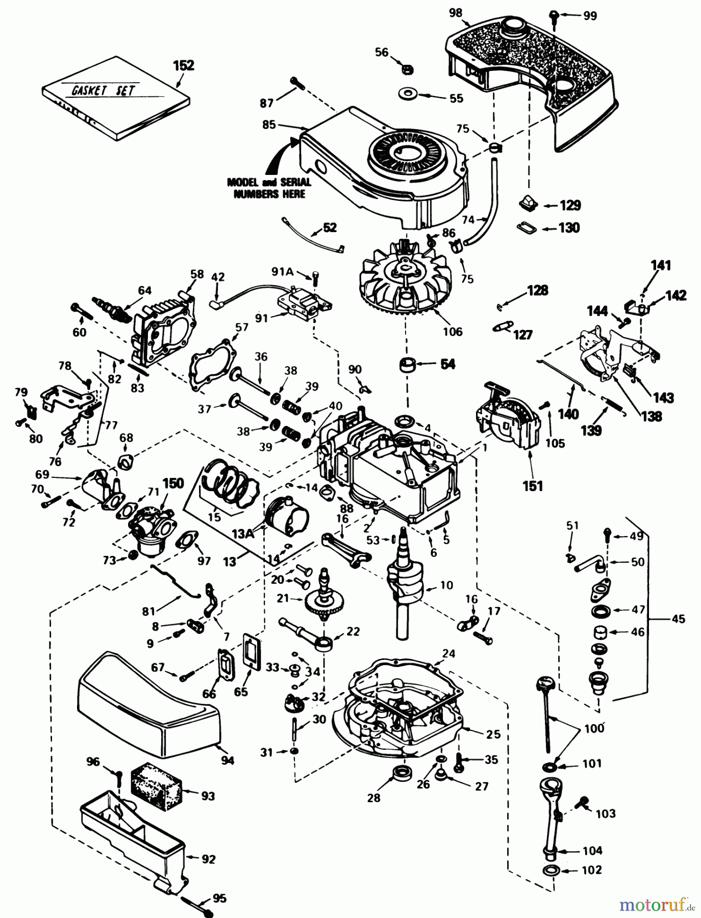 Toro Neu Mowers, Walk-Behind Seite 1 16570 - Toro Lawnmower, 1983 (3000001-3999999) ENGINE TECUMSEH MODEL TNT 100-10085E