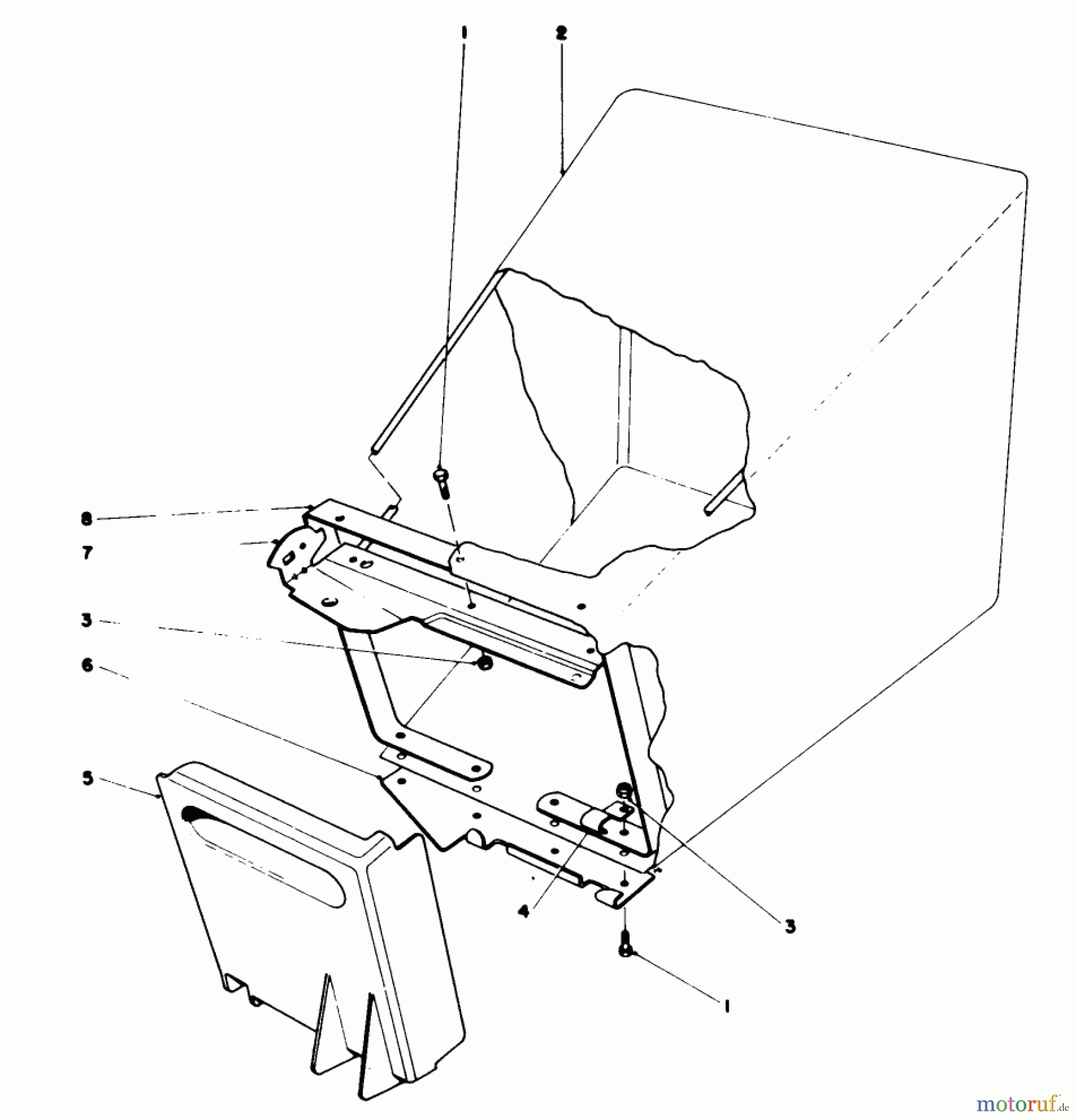 Toro Neu Mowers, Walk-Behind Seite 1 16711 - Toro Lawnmower, 1978 (8000001-8999999) GRASS BAG ASSEMBLY