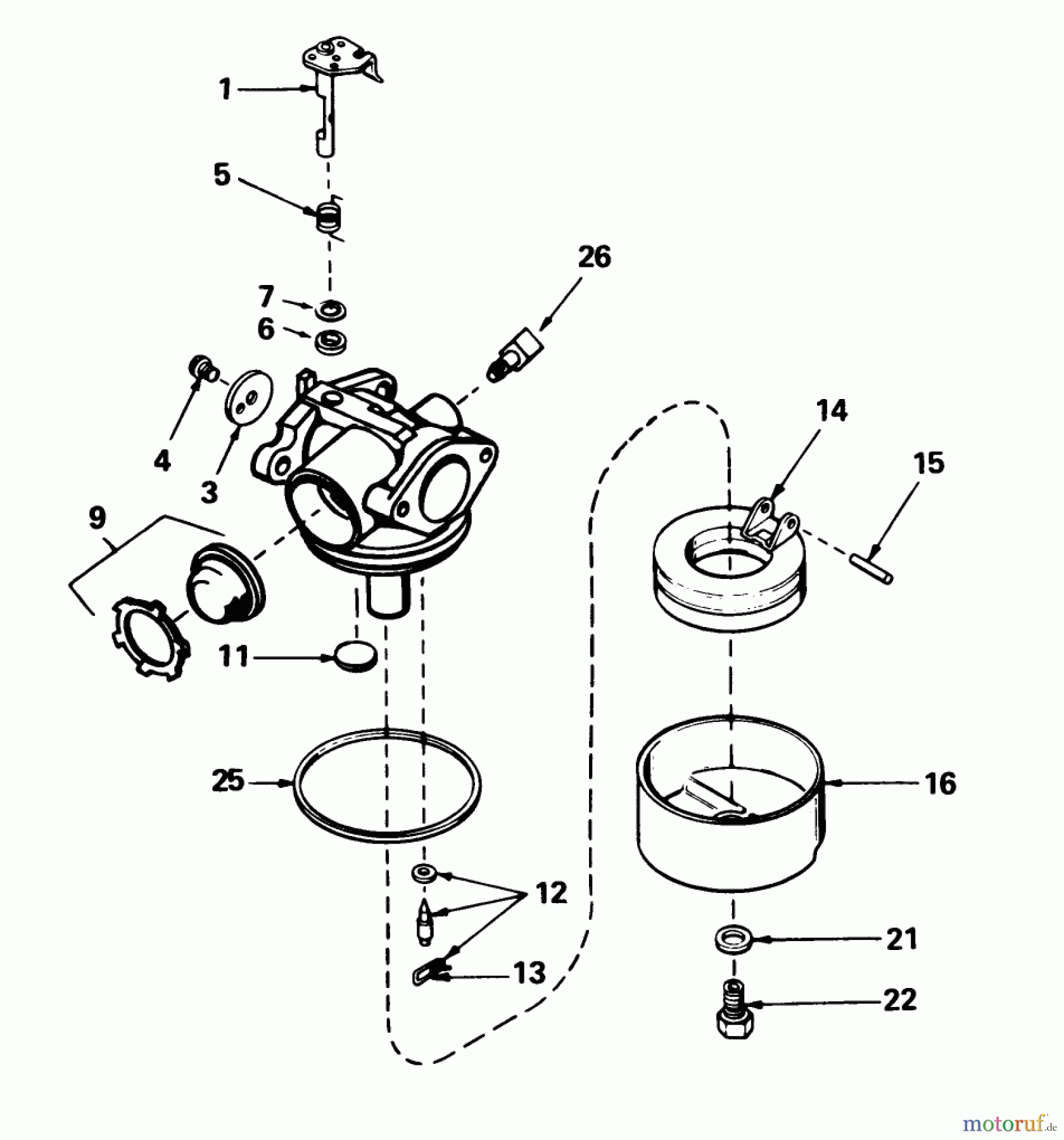  Toro Neu Mowers, Walk-Behind Seite 1 16775 - Toro Lawnmower, 1989 (9000001-9999999) CARBURETOR NO. 632098