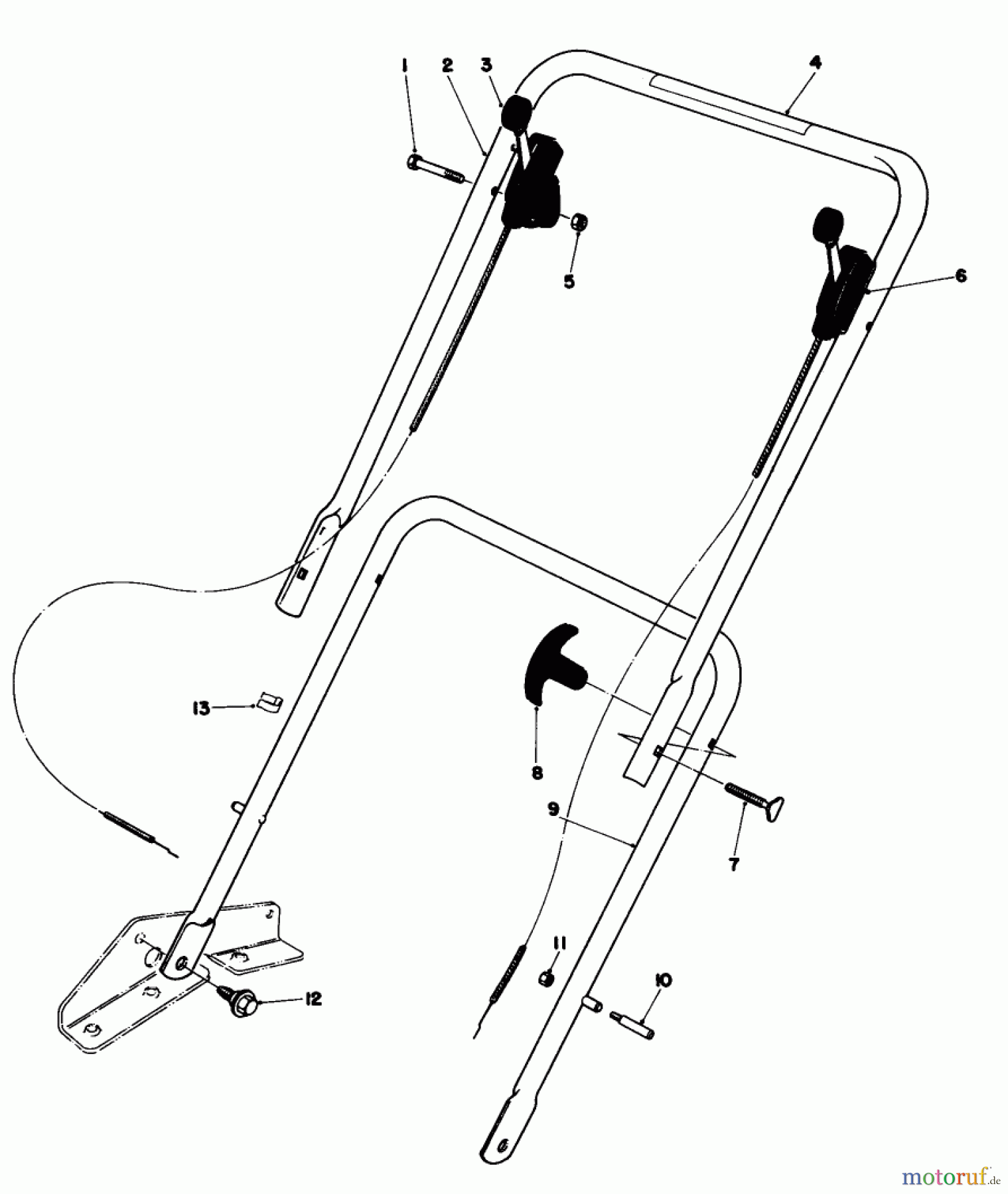  Toro Neu Mowers, Walk-Behind Seite 1 16870 - Toro Lawnmower, 1980 (0000001-0999999) HANDLE ASSEMBLY-MODEL 16870