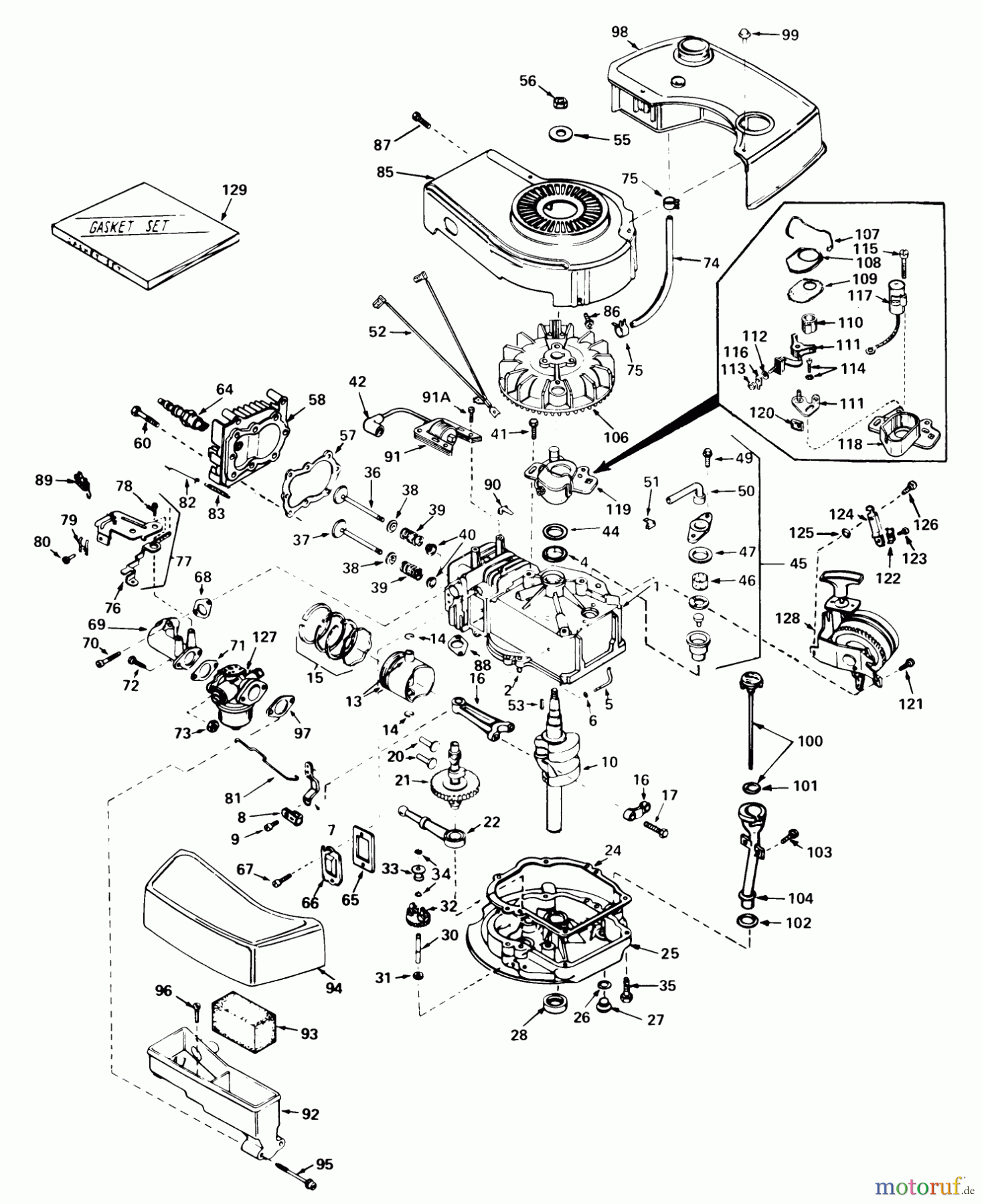 Toro Neu Mowers, Walk-Behind Seite 1 18090 - Toro Lawnmower, 1979 (9000001-9999999) ENGINE TECUMSEH MODEL NO. TNT 100-10063C