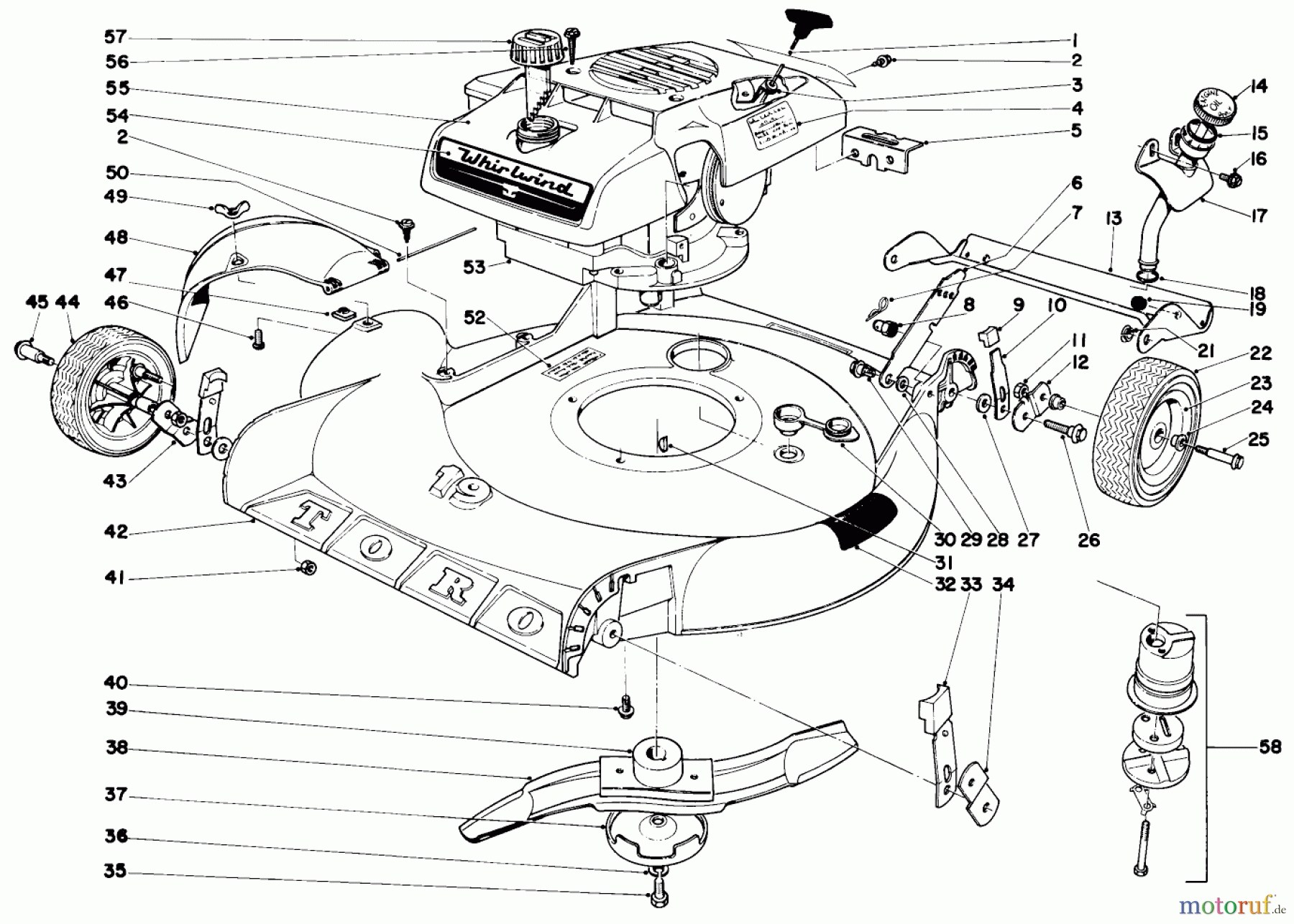 Toro Neu Mowers, Walk-Behind Seite 1 18215 - Toro Whirlwind Lawnmower, 1970 (0000001-0999999) 19