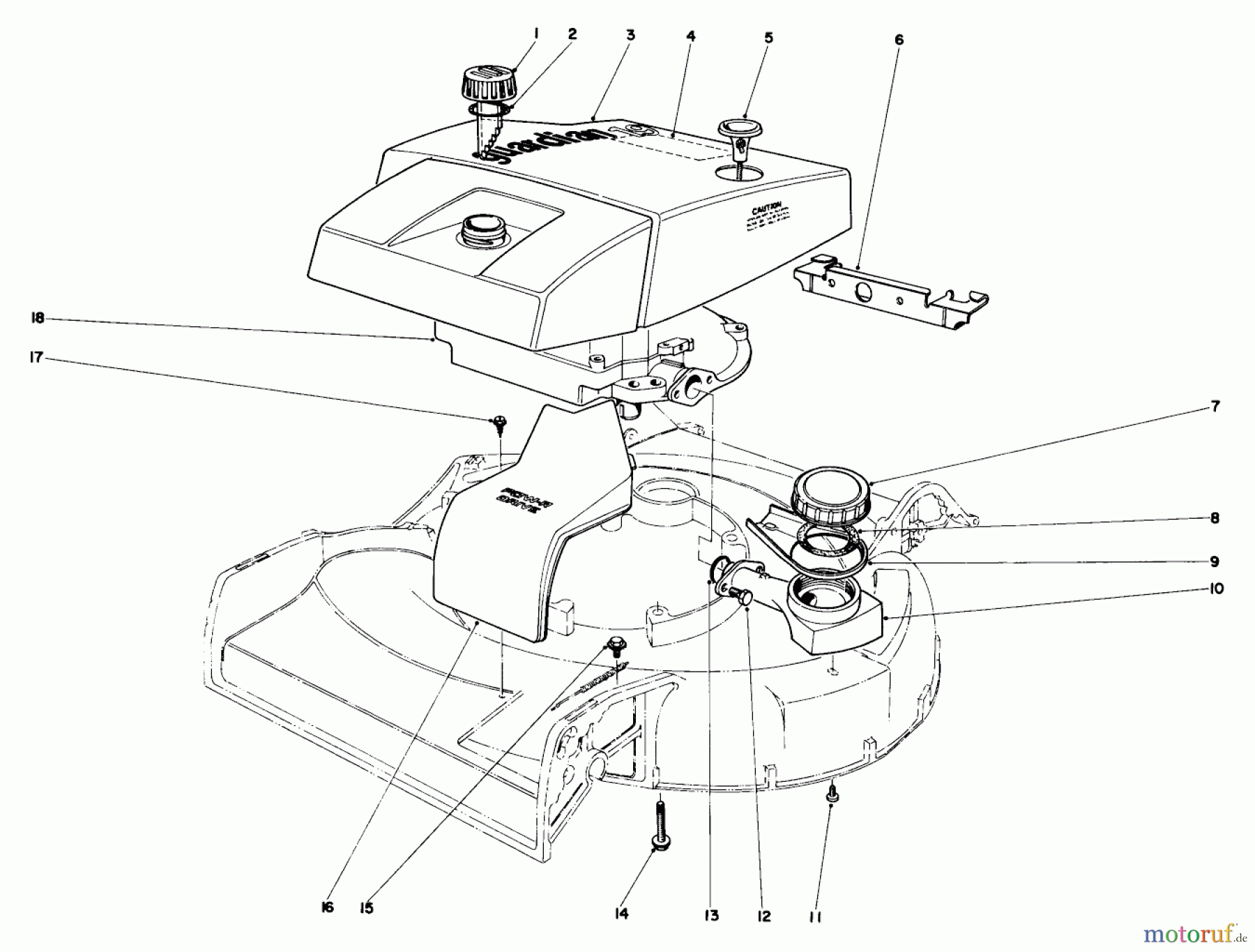  Toro Neu Mowers, Walk-Behind Seite 1 19173 - Toro Guardian Lawnmower, 1973 (3000001-3999999) ENGINE ASSEMBLY MODEL 19273