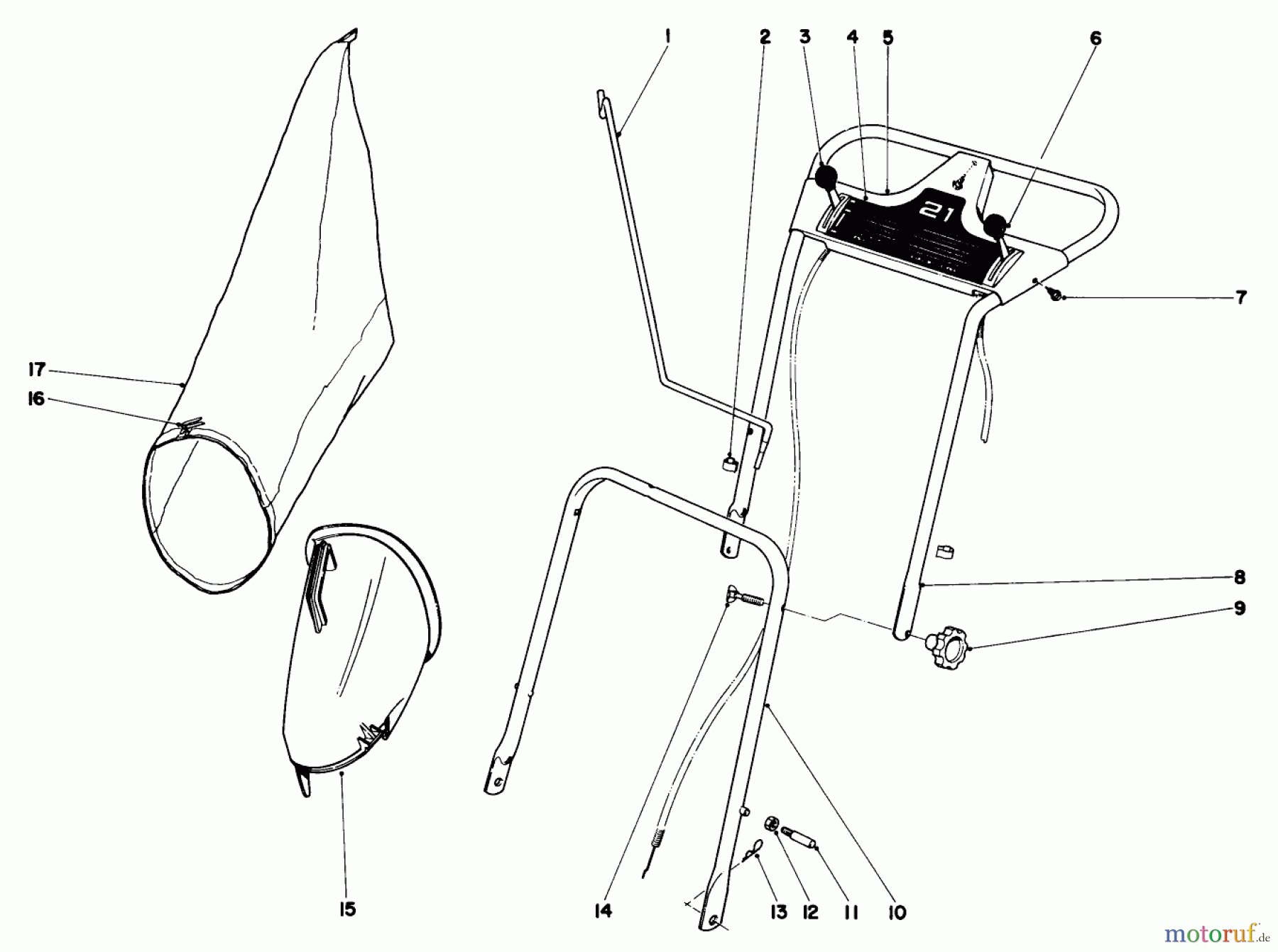 Toro Neu Mowers, Walk-Behind Seite 1 20571 - Toro Guardian Lawnmower, 1971 (1000001-1999999) HANDLE ASSEMBLY MODEL NO. 20571