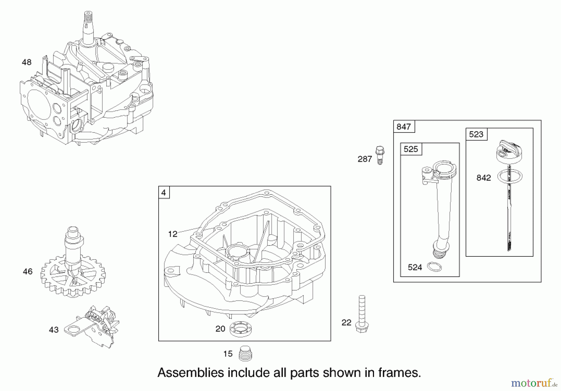 Toro Neu Mowers, Walk-Behind Seite 1 20033 - Toro Super Recycler Mower, 2002 (220000001-220999999) CRANKCASE ASSEMBLY ENGINE BRIGGS AND STRATTON MODEL 124K02-0110-B1