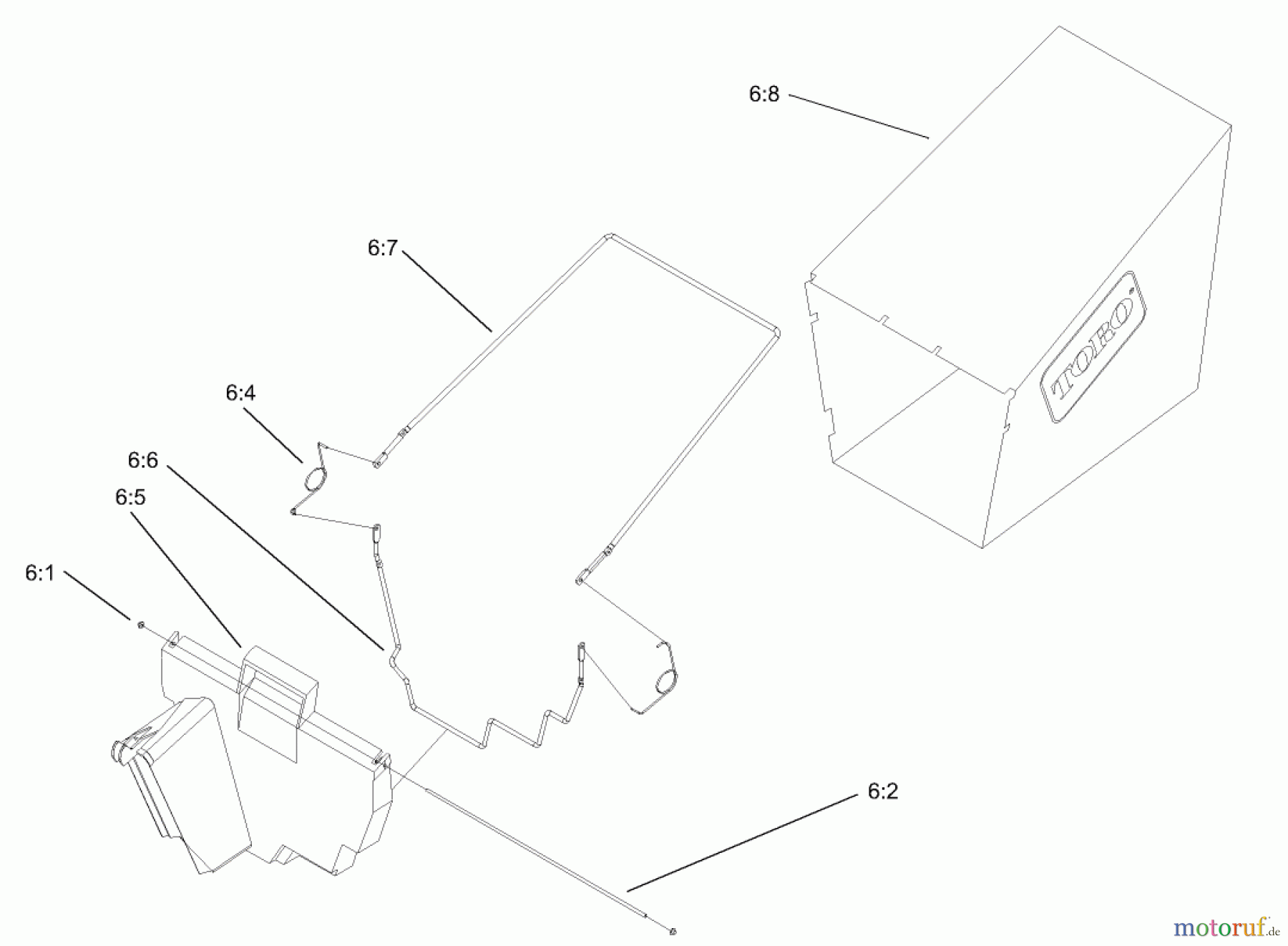  Toro Neu Mowers, Walk-Behind Seite 1 20036 - Toro Super Recycler Mower, 2004 (240000001-240999999) REAR BAGGER ASSEMBLY (MODEL 20037 ONLY)