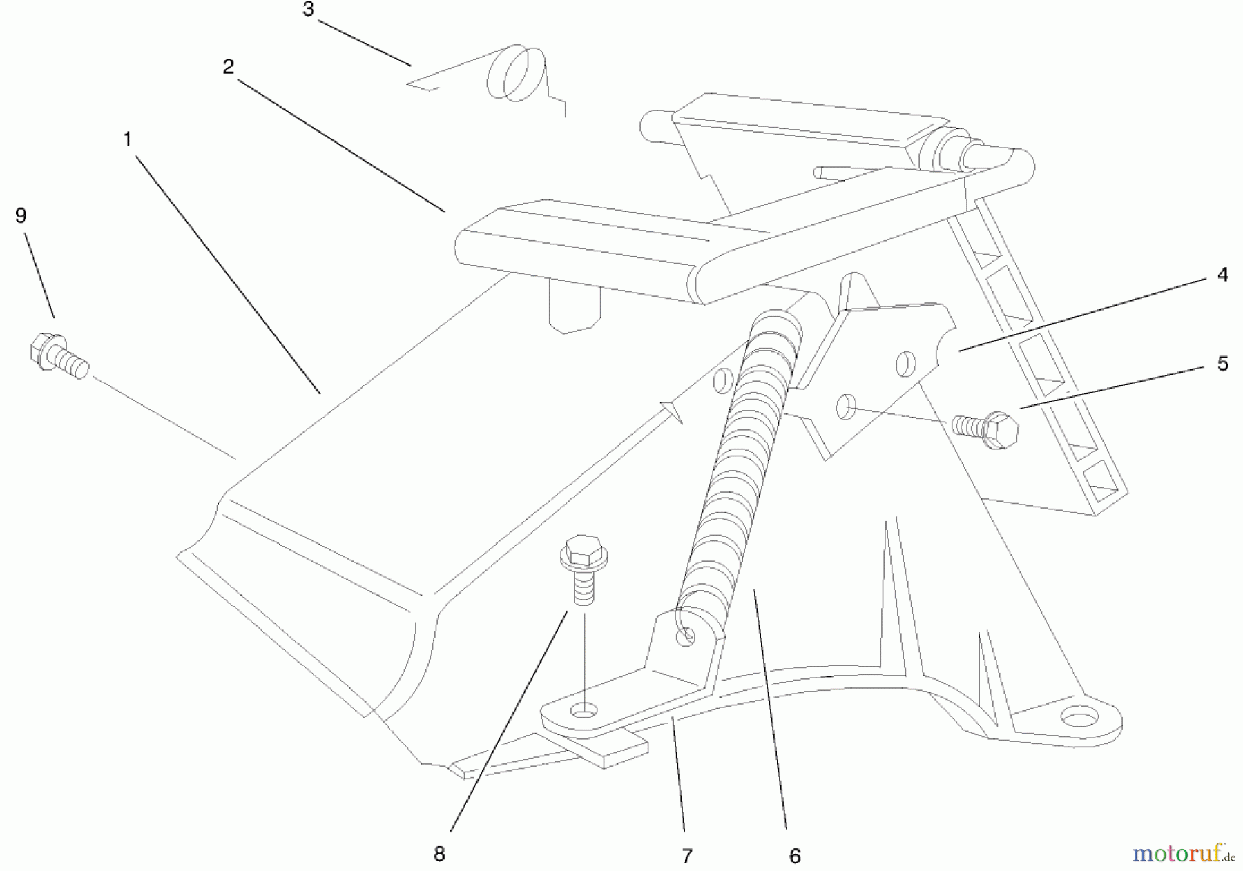 Toro Neu Mowers, Walk-Behind Seite 1 20043 (SR-21SB) - Toro Super Recycler Mower, SR-21SB, 2001 (210000001-210999999) REAR BAGGING DISCHARGE CHUTE ASSEMBLY