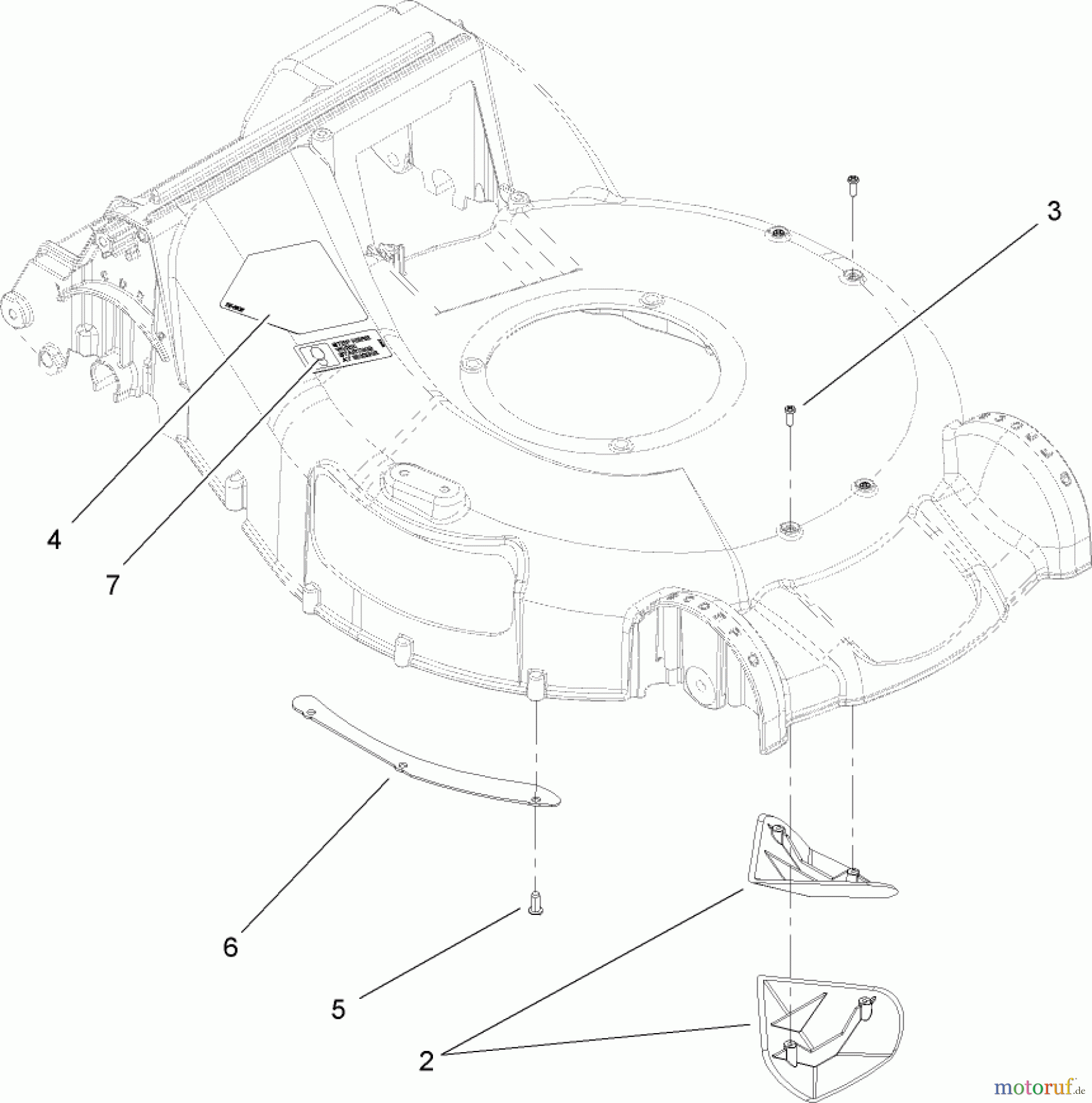 Toro Neu Mowers, Walk-Behind Seite 1 20056 - Toro Super Recycler Lawn Mower, 2005 (250000001-250999999) HOUSING ASSEMBLY NO. 108-4750