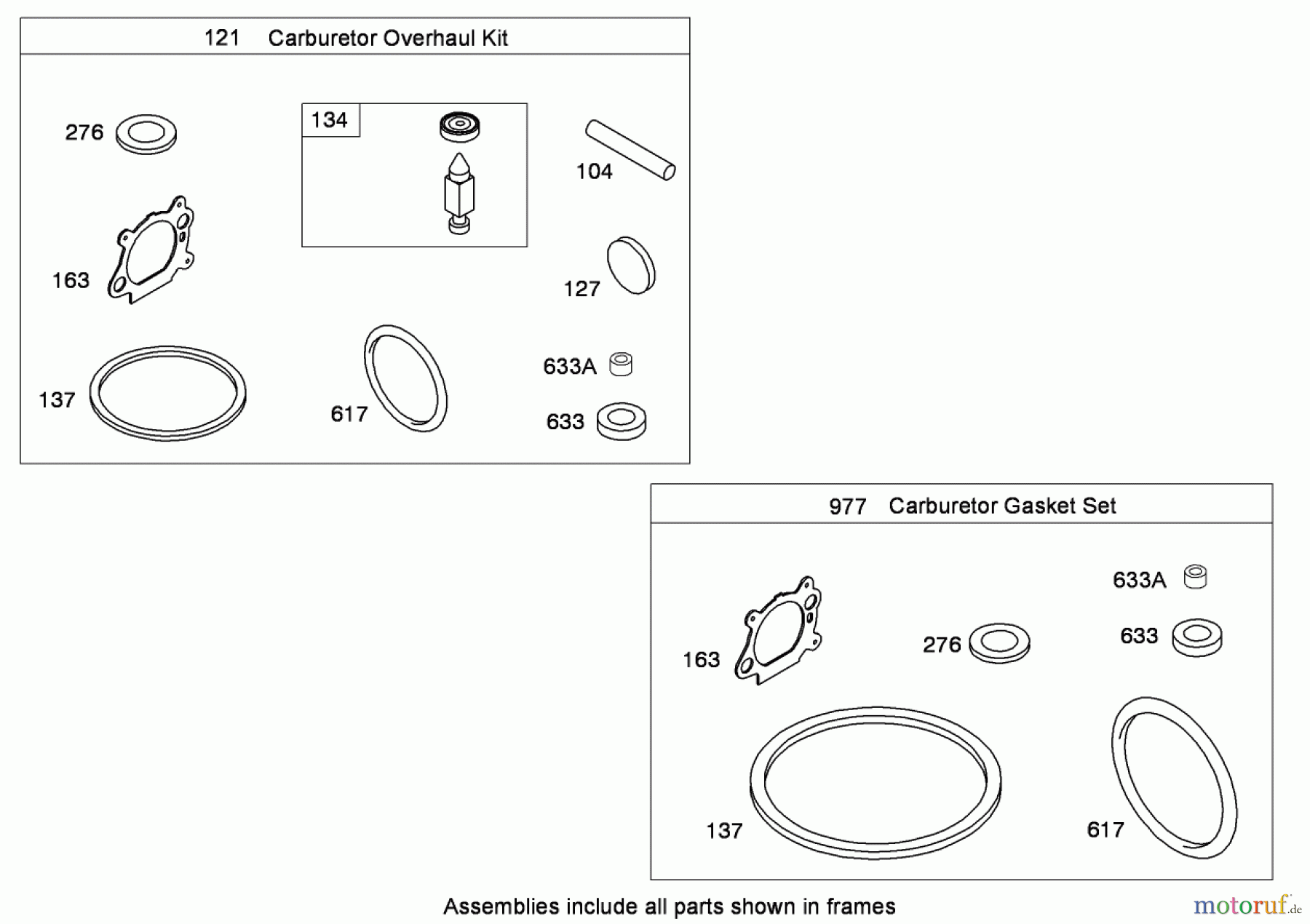  Toro Neu Mowers, Walk-Behind Seite 1 20090 - Toro Super Recycler Lawn Mower, 2008 (280000001-280999999) CARBURETOR OVERHAUL KIT BRIGGS AND STRATTON 126T02-0224-B1