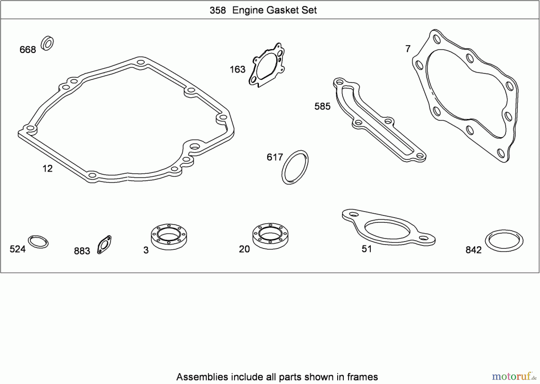 Toro Neu Mowers, Walk-Behind Seite 1 20095C - Toro Super Recycler Lawn Mower, 2008 (280000001-280999999) ENGINE GASKET SET BRIGGS AND STRATTON 126T07-0238-B1