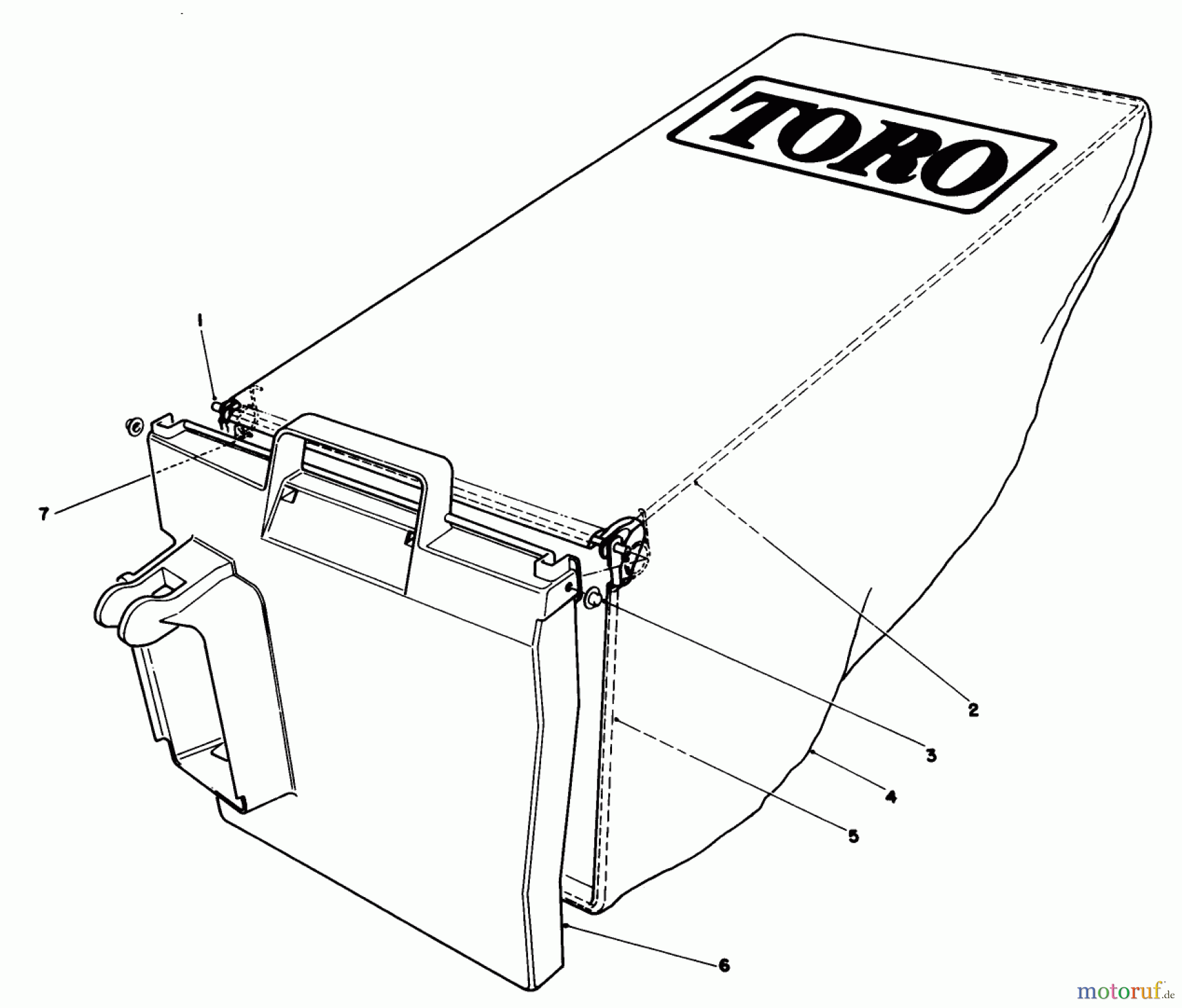  Toro Neu Mowers, Walk-Behind Seite 1 20212 - Toro Lawnmower, 1991 (1000001-1999999) GRASS BAG ASSEMBLY NO. 12-8859