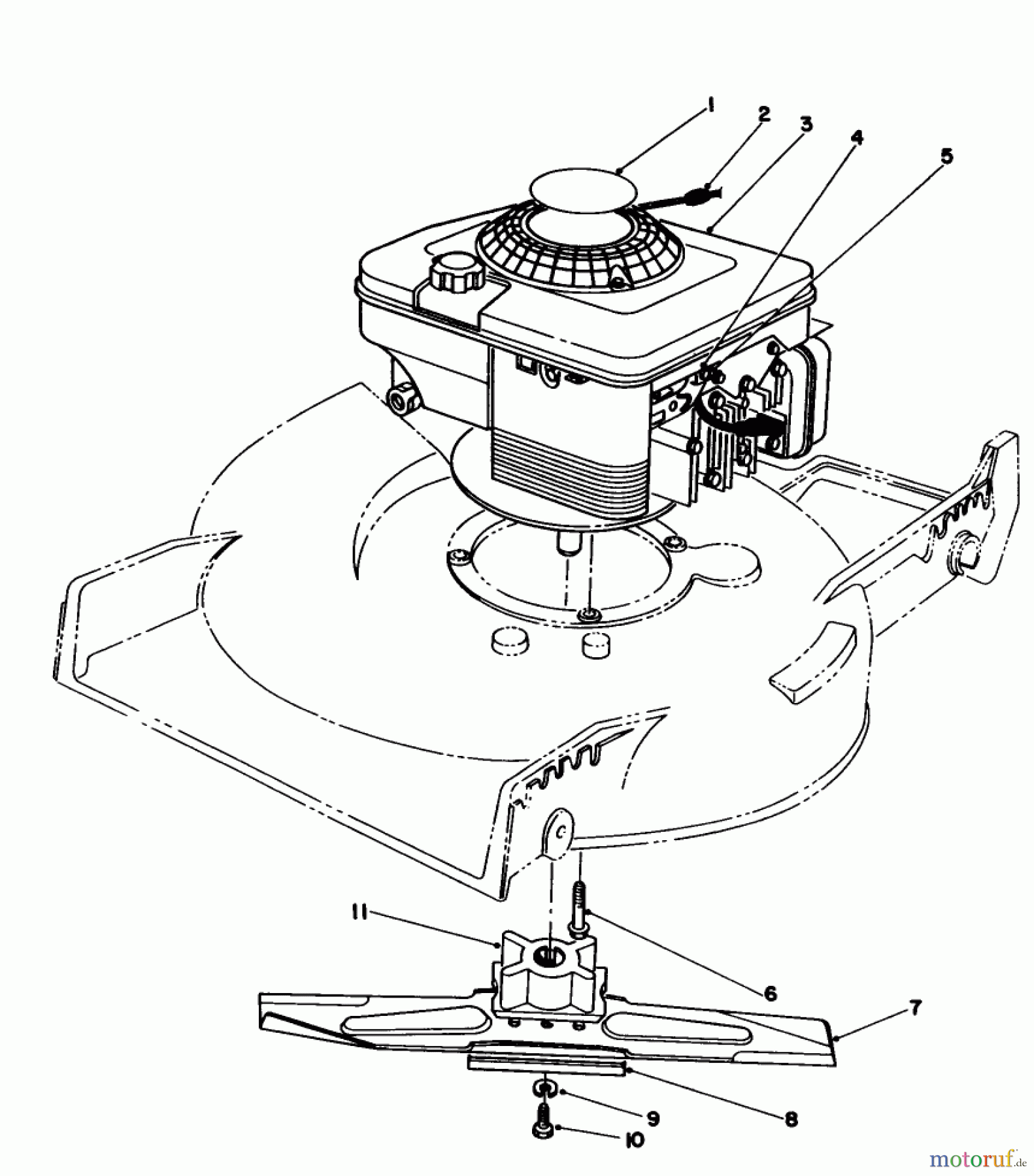 Toro Neu Mowers, Walk-Behind Seite 1 20217 - Toro Lawnmower, 1991 (1000001-1999999) ENGINE ASSEMBLY