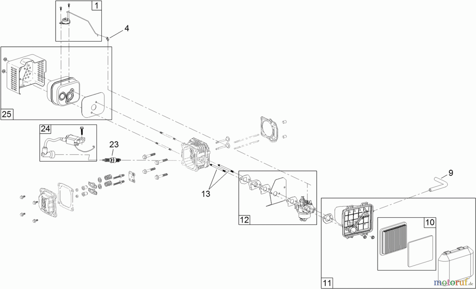 Toro Neu Mowers, Walk-Behind Seite 1 20380 - Toro Super Recycler Lawn Mower, 2012 (SN 312000001-312999999) ENGINE ASSEMBLY NO. 3