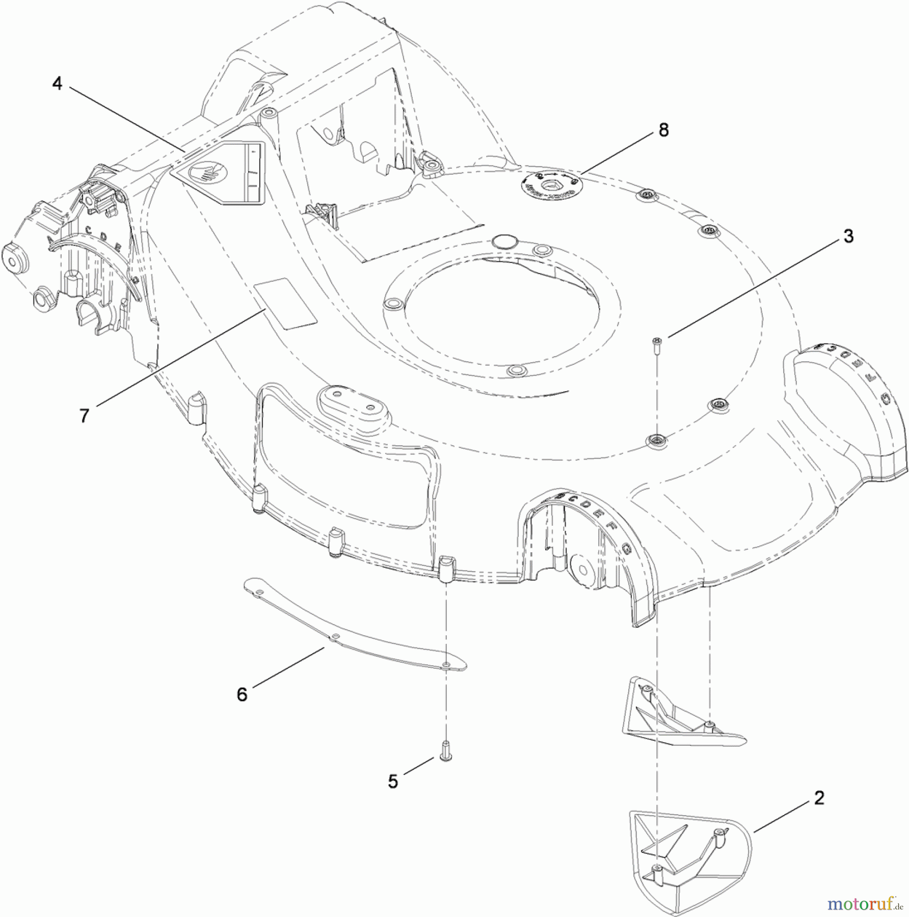  Toro Neu Mowers, Walk-Behind Seite 1 20380 - Toro Super Recycler Lawn Mower, 2012 (SN 312000001-312999999) HOUSING ASSEMBLY NO. 115-2854