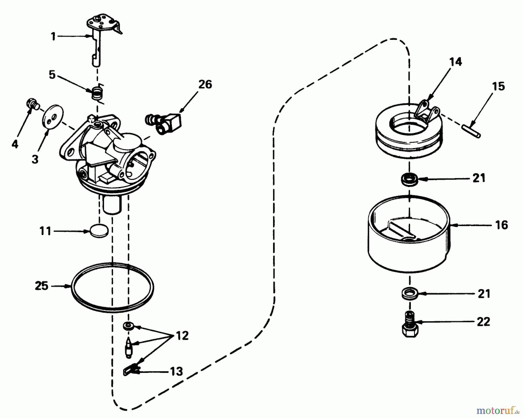 Toro Neu Mowers, Walk-Behind Seite 1 20440 - Toro Lawnmower, 1974 (4000001-4999999) CARBURETOR NO. 631831 (MOWER MODEL NOS. 20440 20550 AND 20660)