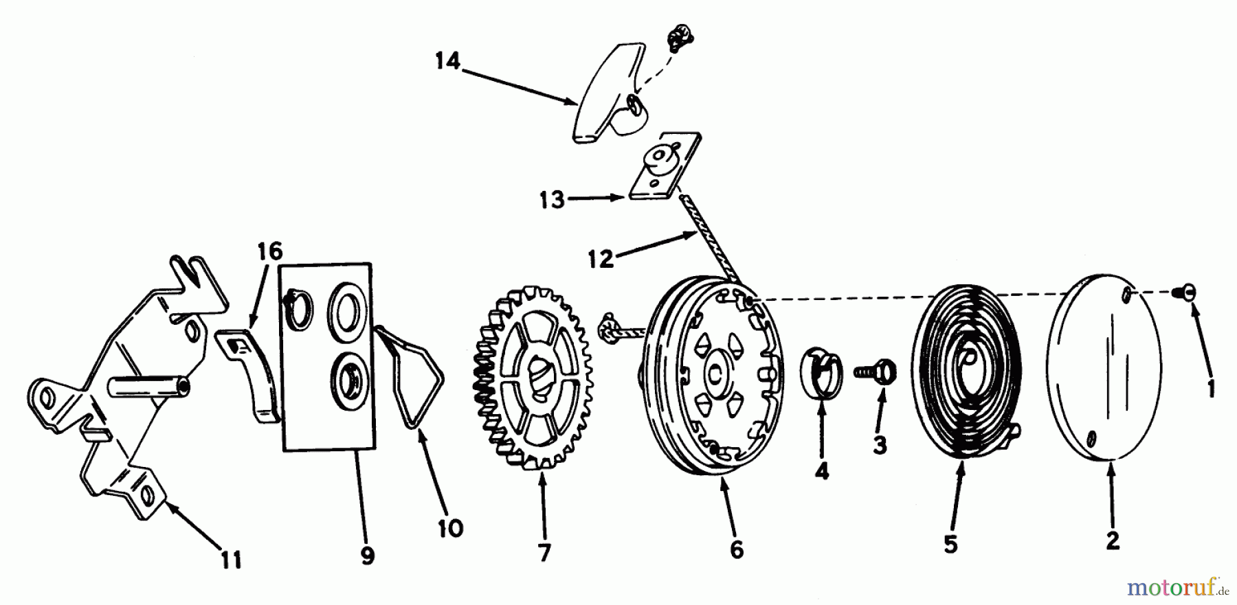 Toro Neu Mowers, Walk-Behind Seite 1 20660 - Toro Lawnmower, 1974 (4000001-4999999) REWIND STARTER NO. 590450A (MOWER MODEL NOS. 20440 AND 20550)