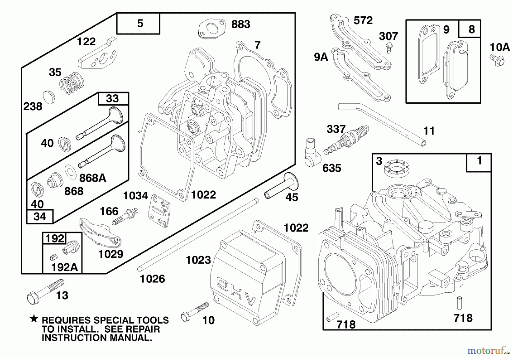Toro Neu Mowers, Walk-Behind Seite 1 20464 - Toro Super Recycler Lawnmower, 1996 (6900001-6999999) ENGINE GTS 150 #1