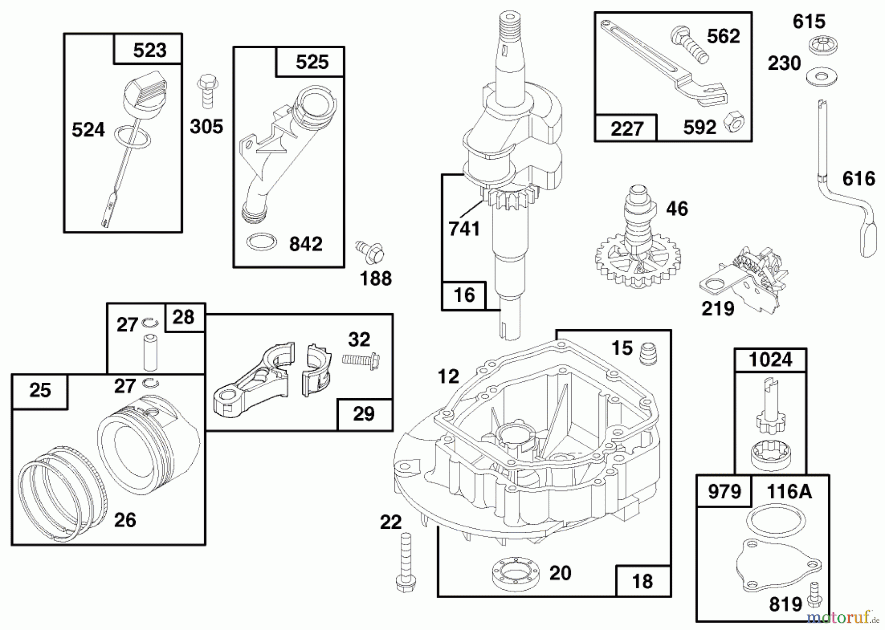 Toro Neu Mowers, Walk-Behind Seite 1 20475 - Toro Lawnmower, 1996 (6900001-6999999) ENGINE GTS 150 (MODEL NO. 20475 ONLY) #2