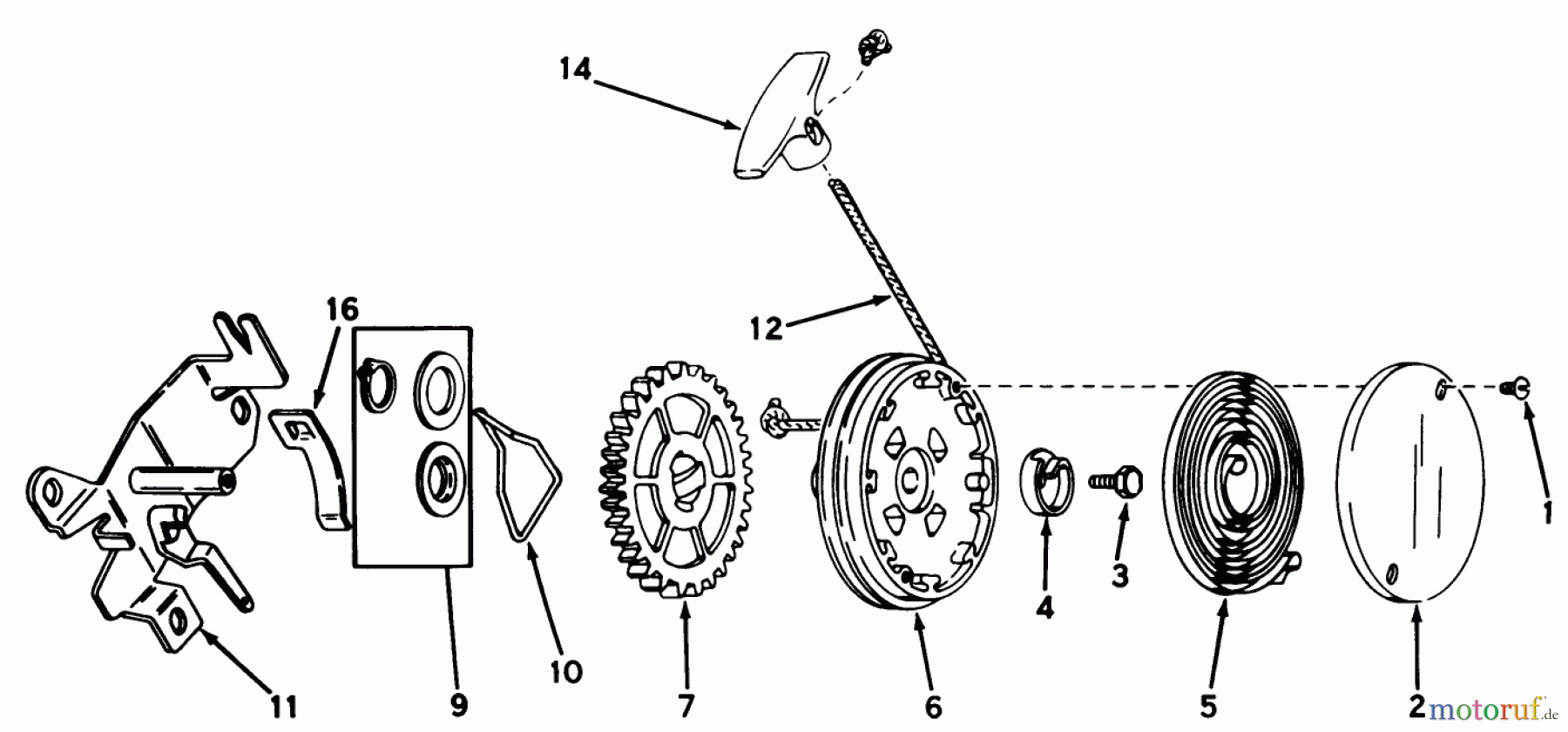 Toro Neu Mowers, Walk-Behind Seite 1 20562 - Toro Lawnmower, 1977 (7000001-7999999) REWIND STARTER NO. 590519 (MODEL NO. 20562)