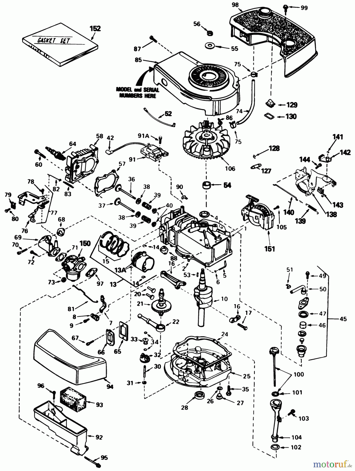 Toro Neu Mowers, Walk-Behind Seite 1 20570 - Toro Lawnmower, 1983 (3000001-3999999) ENGINE TECUMSEH MODEL TNT100-10085E