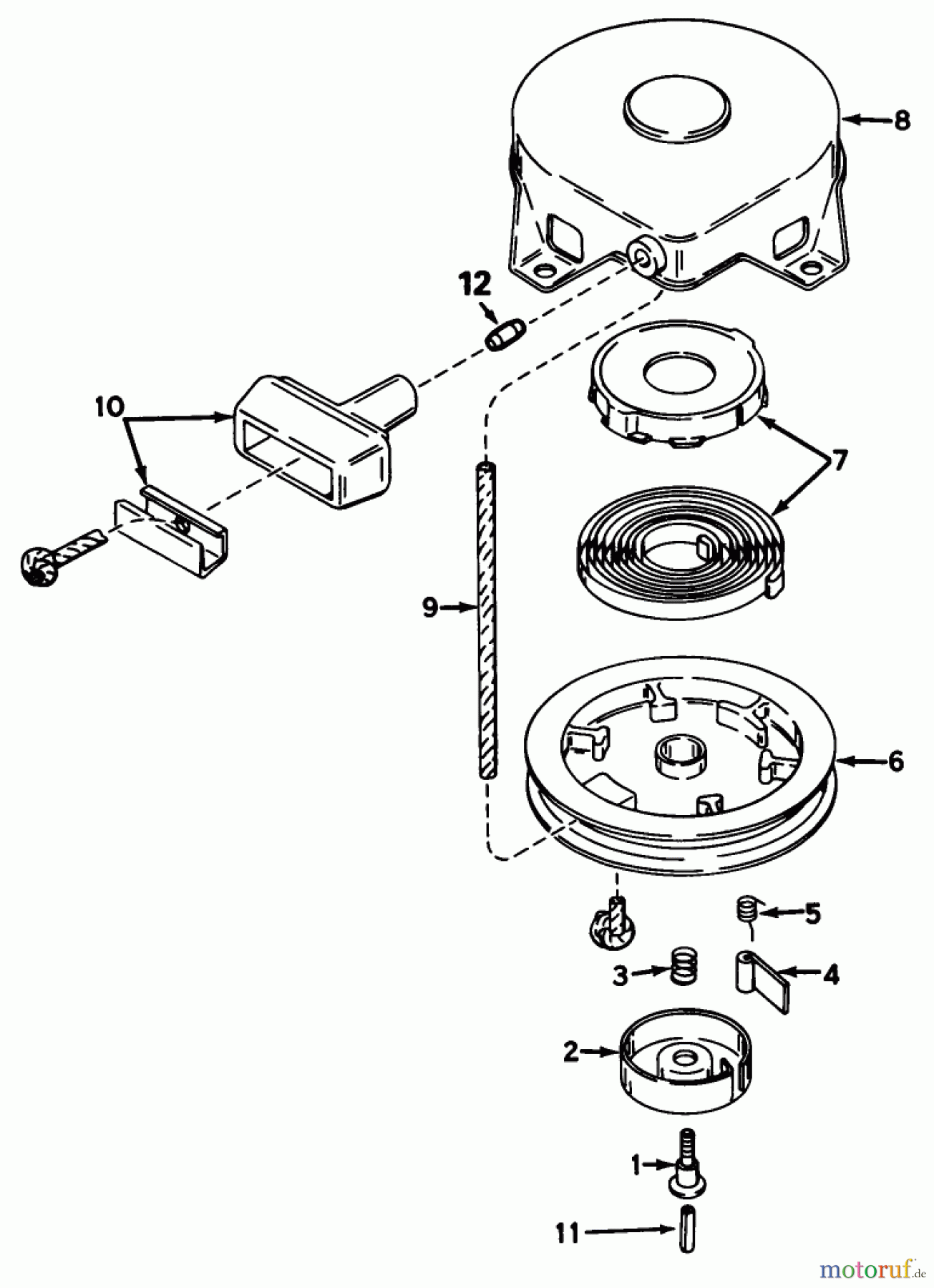 Toro Neu Mowers, Walk-Behind Seite 1 20586 - Toro Lawnmower, 1986 (6000001-6999999) REWIND STARTER NO. 590420A