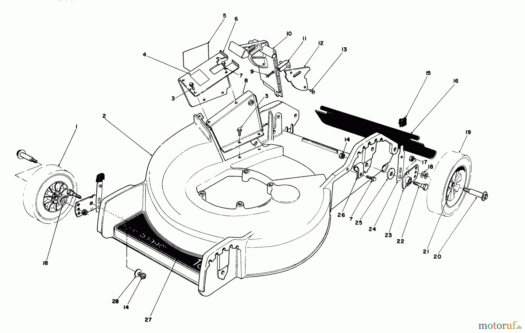  Toro Neu Mowers, Walk-Behind Seite 1 20586 - Toro Lawnmower, 1988 (8000001-8999999) HOUSING ASSEMBLY