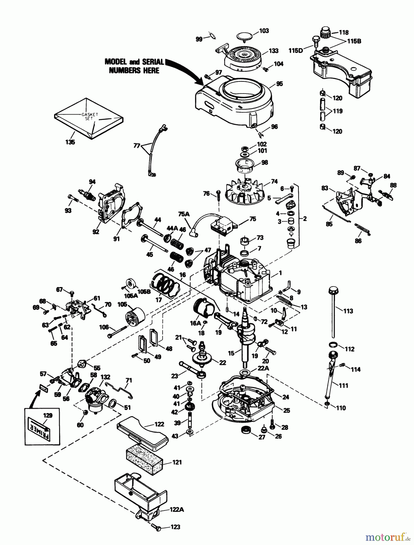  Toro Neu Mowers, Walk-Behind Seite 1 20586C - Toro Lawnmower, 1989 (9000001-9999999) ENGINE TECUMSEH MODEL TVS100-44021B