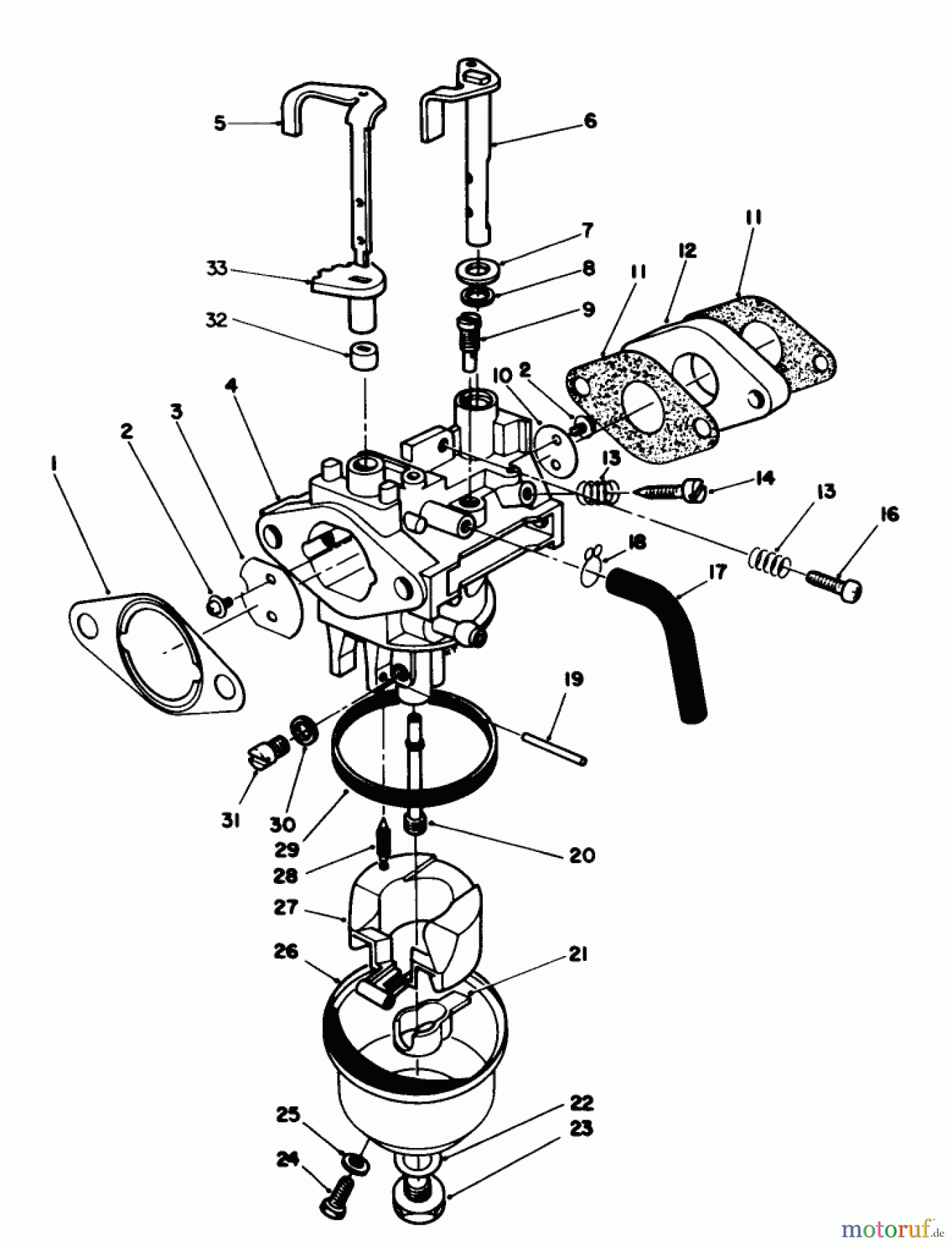 Toro Neu Mowers, Walk-Behind Seite 1 20622C - Toro Lawnmower, 1988 (8000001-8999999) CARBURETOR ASSEMBLY (MODEL NO. VMH7)