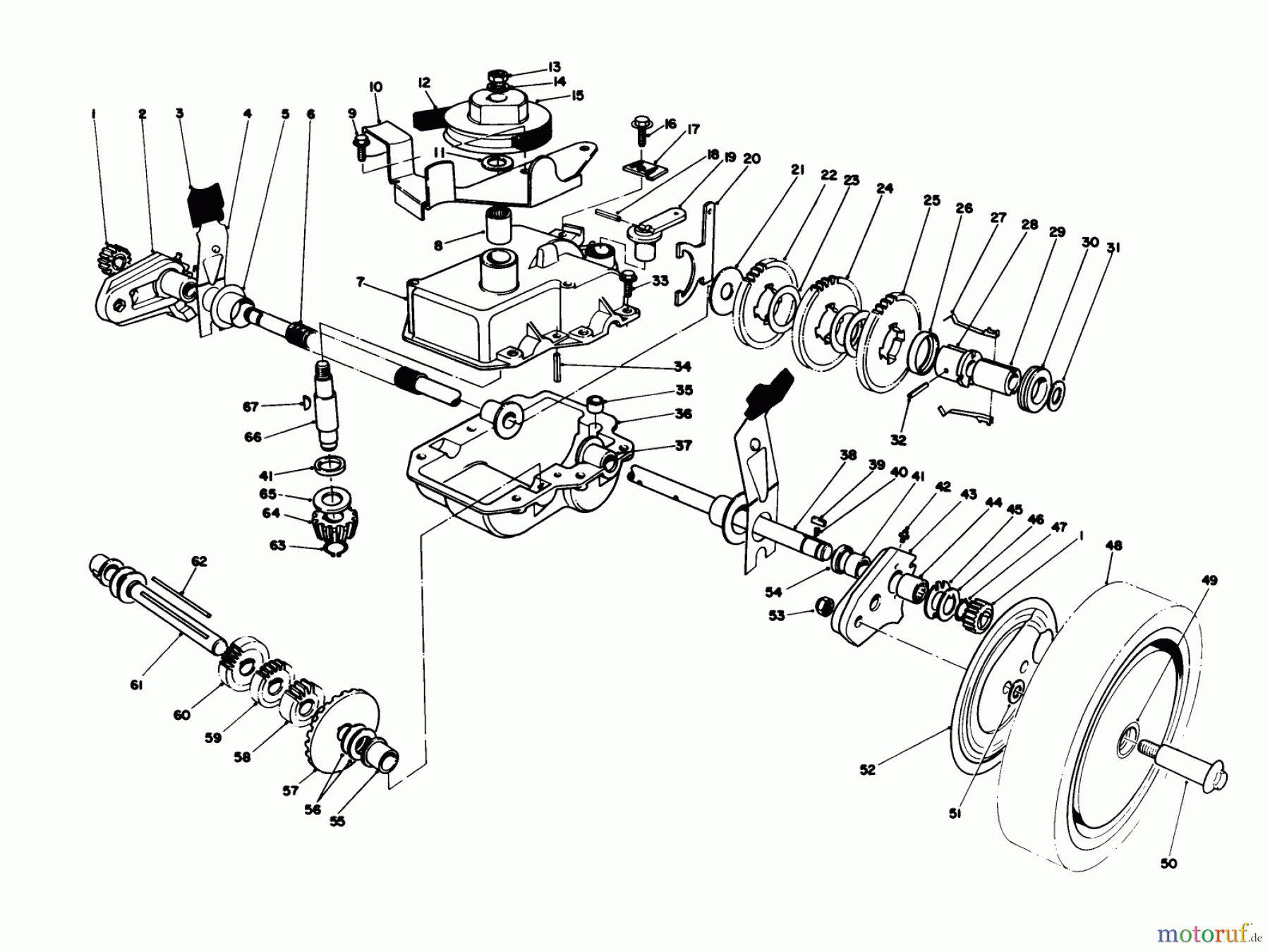 Toro Neu Mowers, Walk-Behind Seite 1 20626C - Toro Lawnmower, 1986 (6000001-6999999) GEAR CASE ASSEMBLY