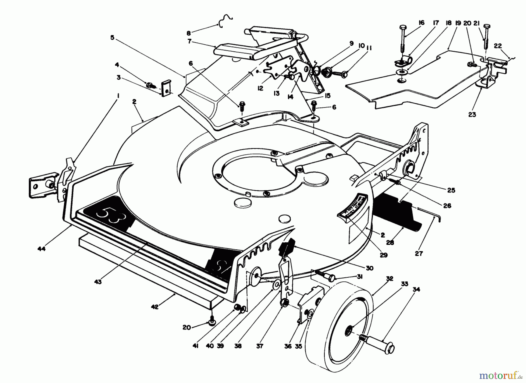  Toro Neu Mowers, Walk-Behind Seite 1 20628C - Toro Lawnmower, 1988 (8000001-8999999) HOUSING ASSEMBLY