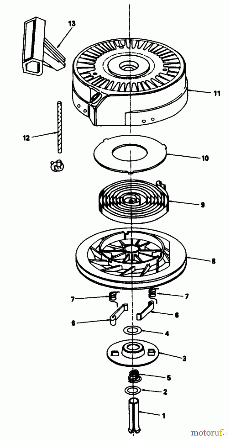 Toro Neu Mowers, Walk-Behind Seite 1 20631 - Toro Lawnmower, 1989 (9000001-9999999) REWIND STARTER NO. 590621