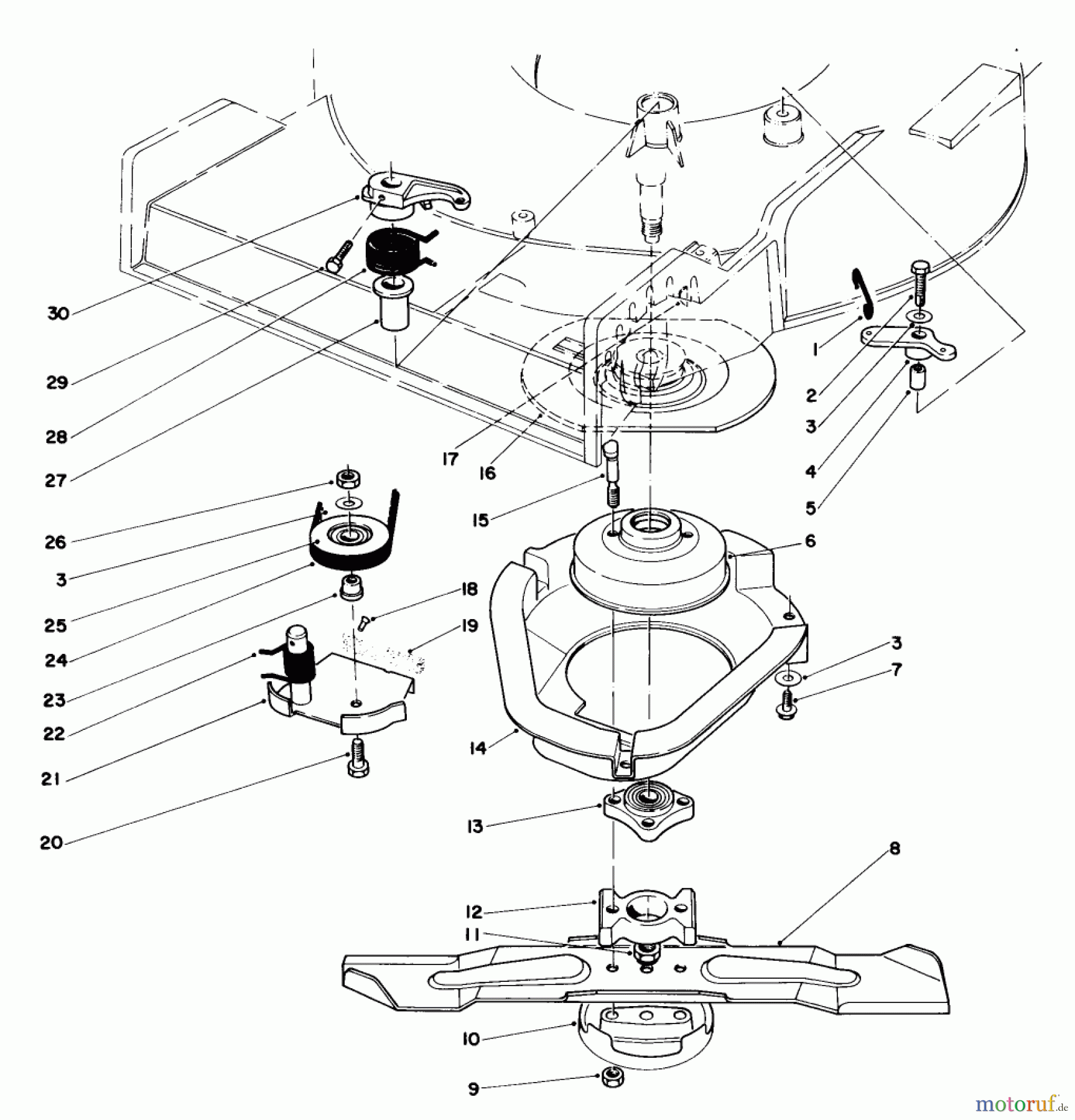 Toro Neu Mowers, Walk-Behind Seite 1 20661 - Toro Lawnmower, 1983 (3000001-3999999) BLADE BRAKE CLUTCH ASSEMBLY
