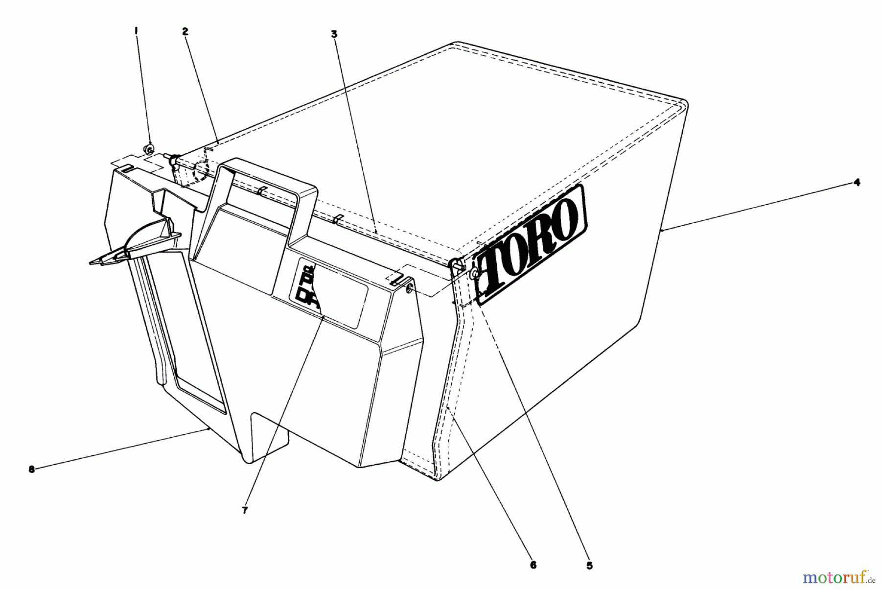 Toro Neu Mowers, Walk-Behind Seite 1 20680 - Toro Lawnmower, 1986 (6000001-6999999) GRASS BAG ASSEMBLY NO.11-0189