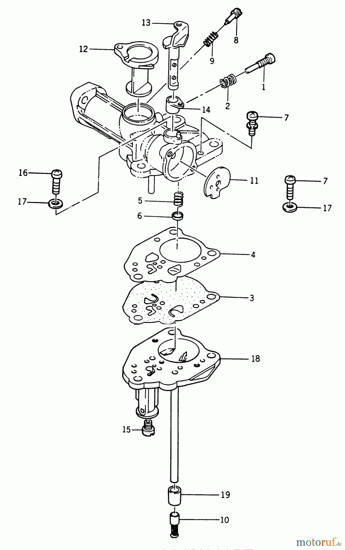  Toro Neu Accessories, Tiller/Cultivator 85104 - Toro Drag Stick, 1988 CARBURETOR-KAWASAKI FA130