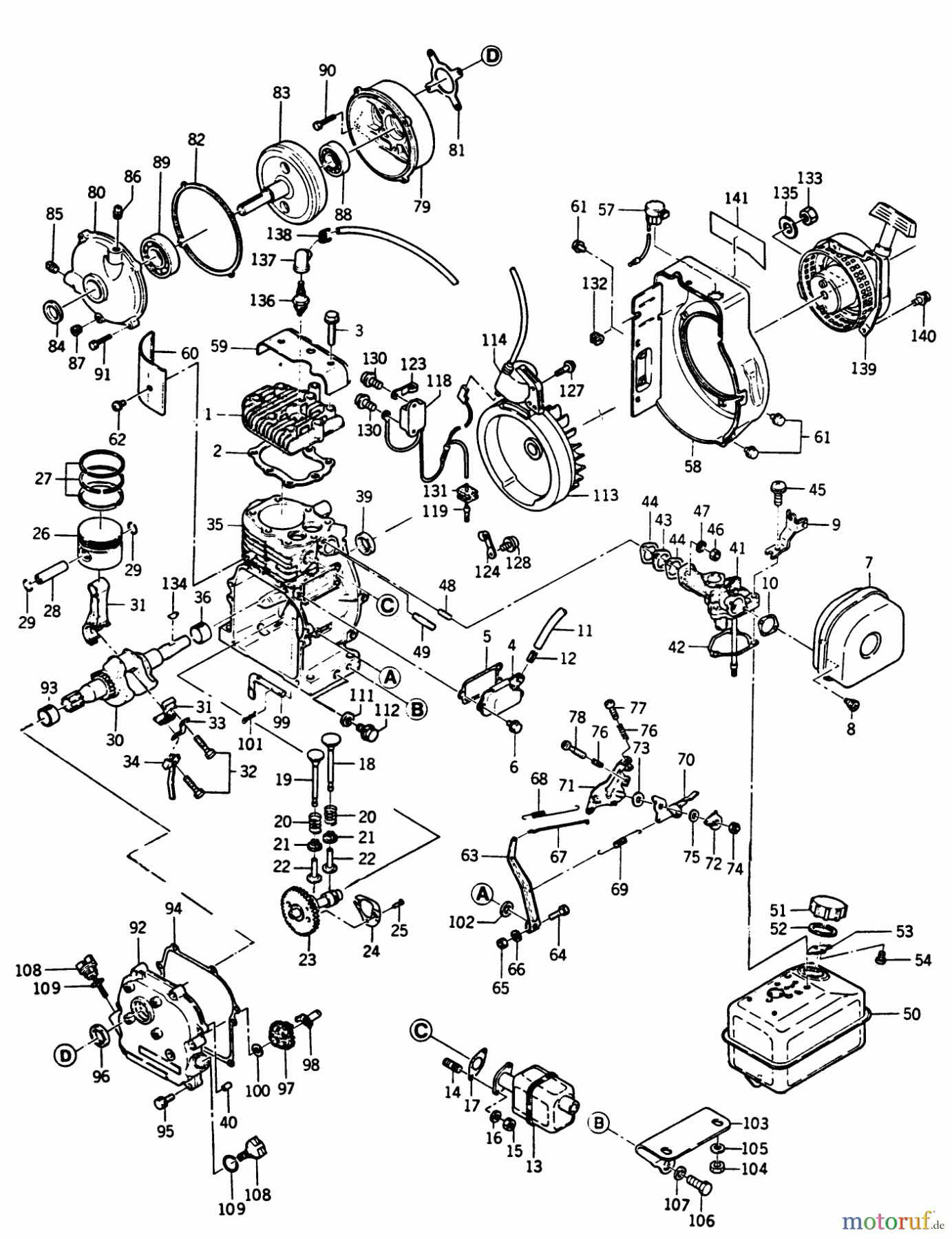  Toro Neu Accessories, Tiller/Cultivator 85104 - Toro Drag Stick, 1989 ENGINE -KAWASAKI FA130