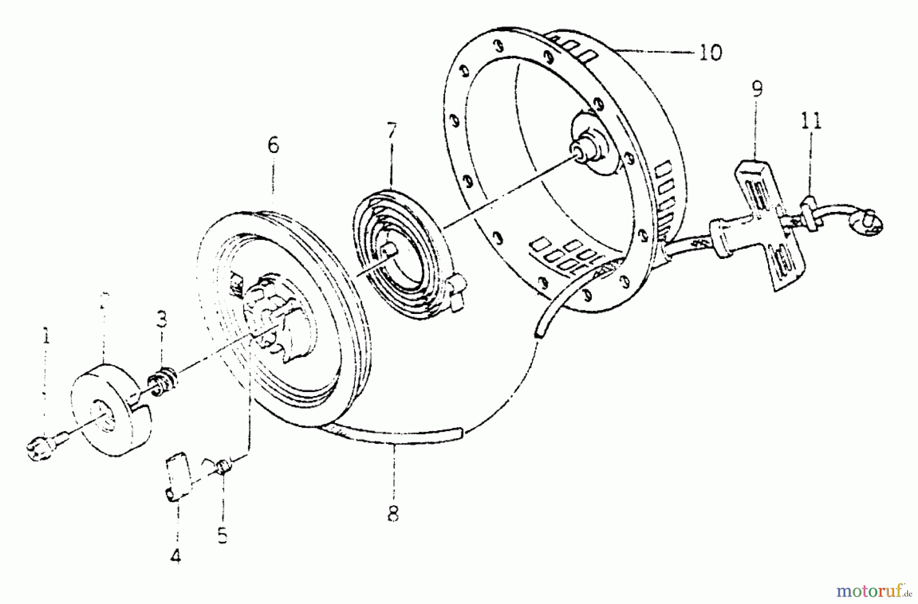  Toro Neu Accessories, Tiller/Cultivator 85104 - Toro Drag Stick, 1989 RECOIL STARTER-KAWASAKI FA130