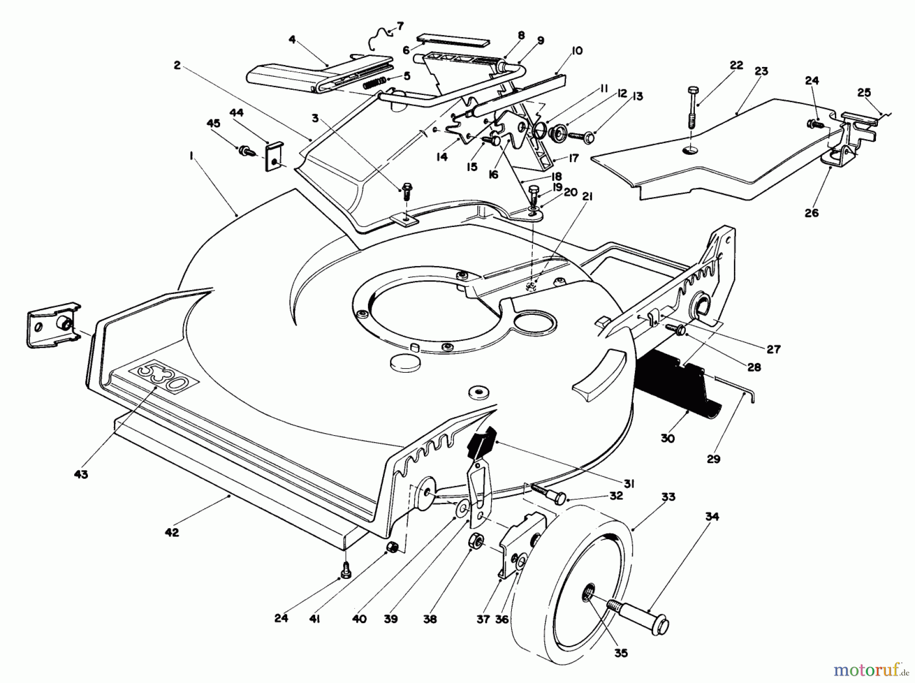 Toro Neu Mowers, Walk-Behind Seite 1 20715 - Toro Lawnmower, 1983 (3000001-3999999) HOUSING ASSEMBLY