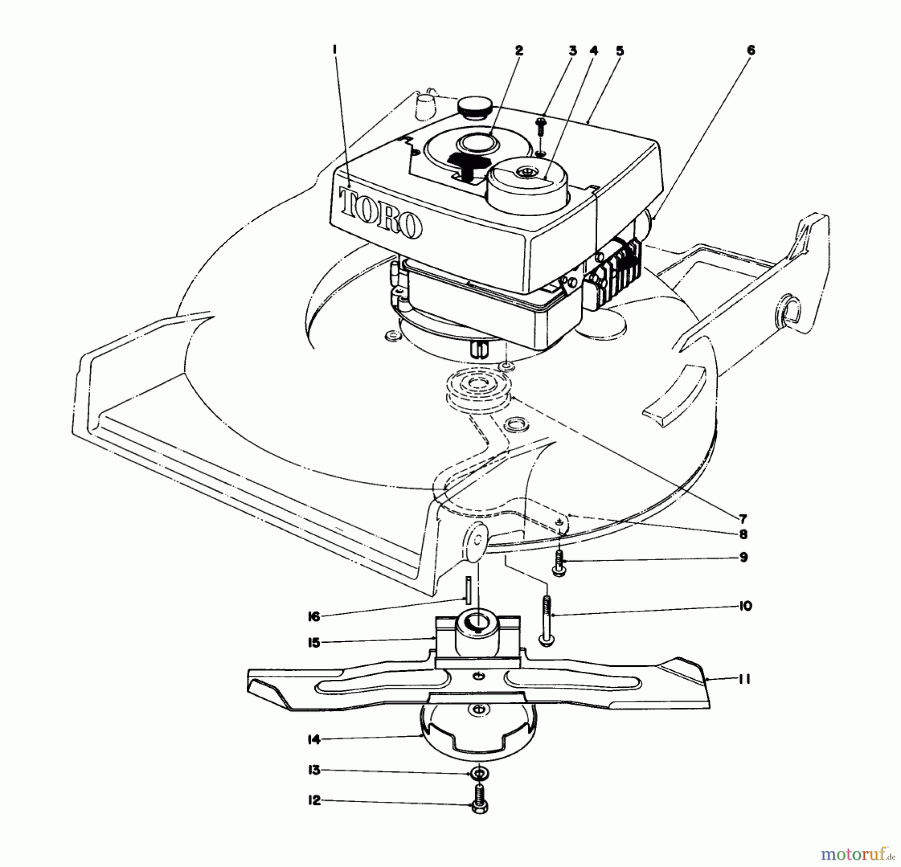 Toro Neu Mowers, Walk-Behind Seite 1 20735 - Toro Lawnmower, 1979 (9000001-9999999) ENGINE ASSEMBLY